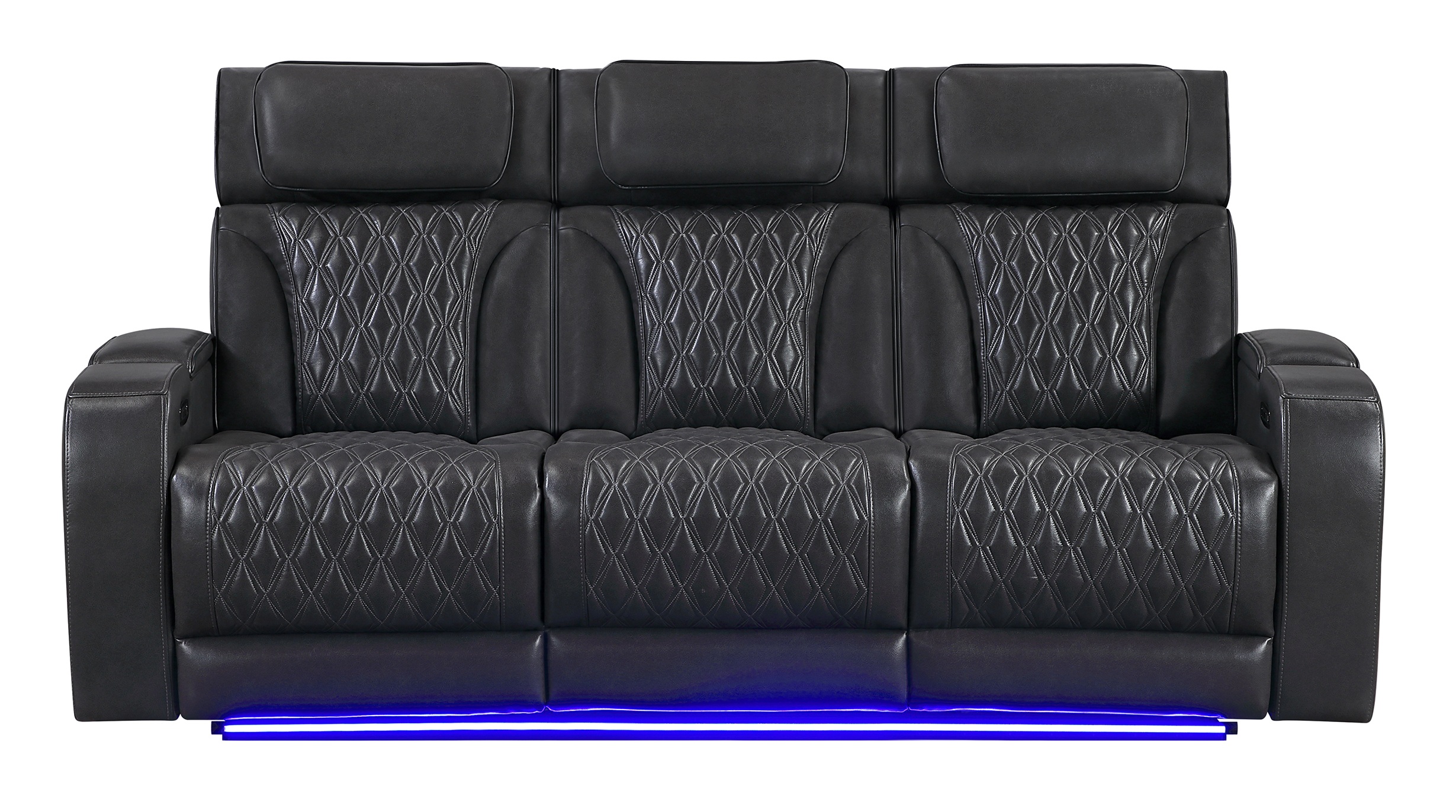 U8611 PU Power Reclining Living Room Set with LED Light and Speaker, Power Headrest