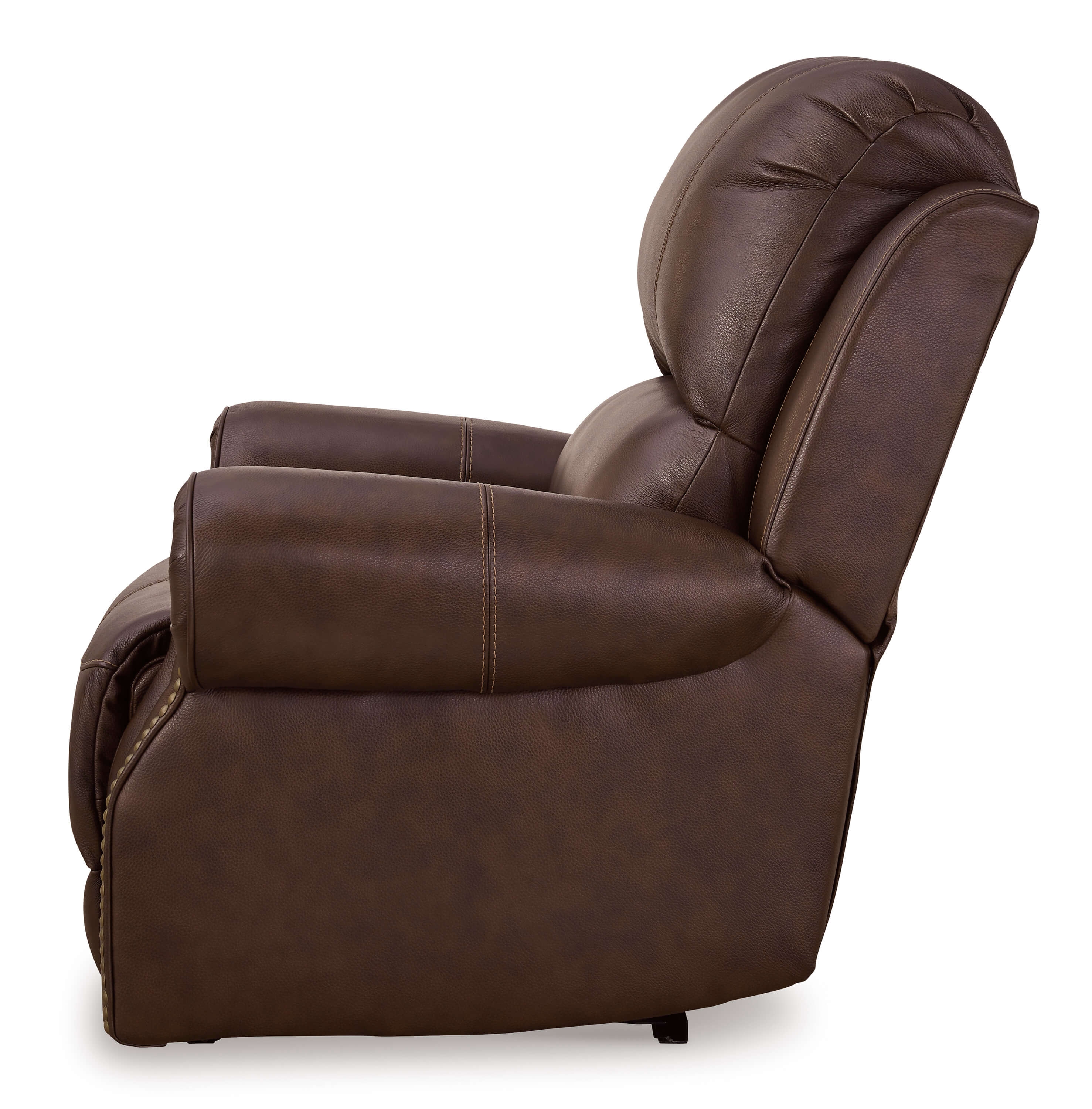 Ashley Freyeburg Walnut Leather Chair Side