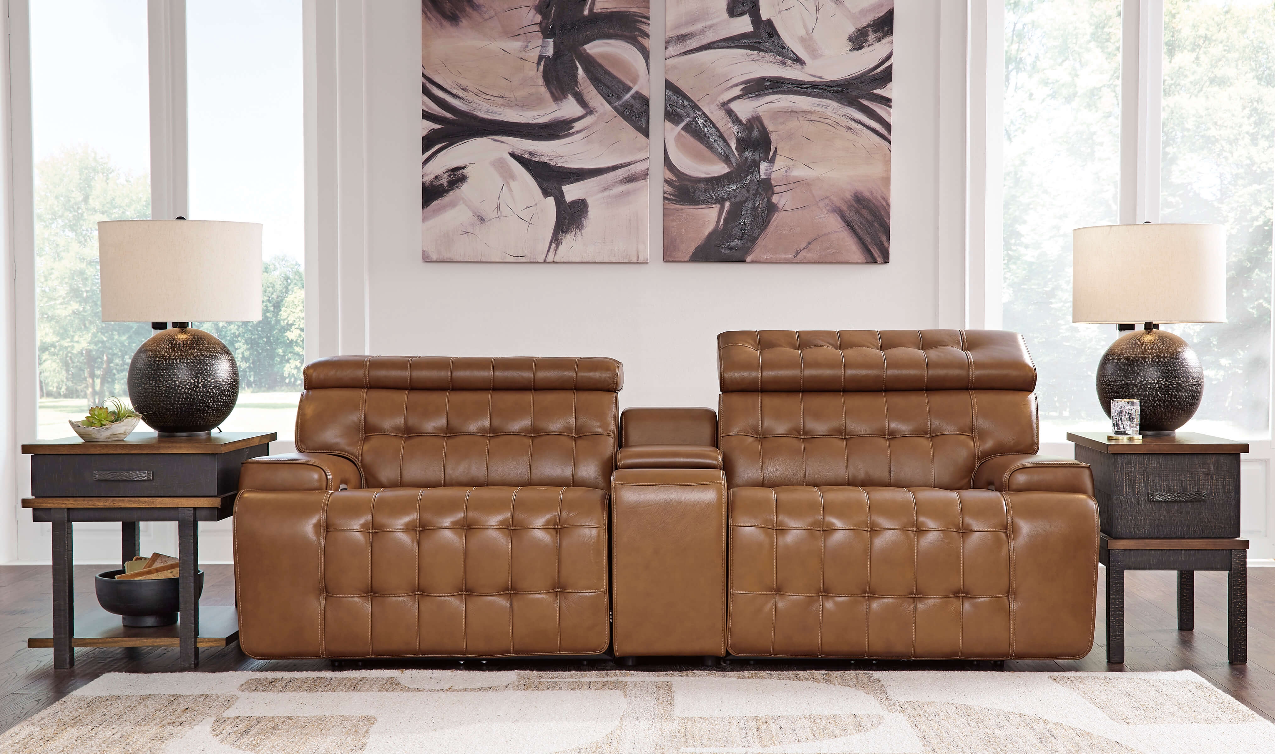 Temmpton 3-Piece Leather Loveseat Chocolate by Ashley Furniture