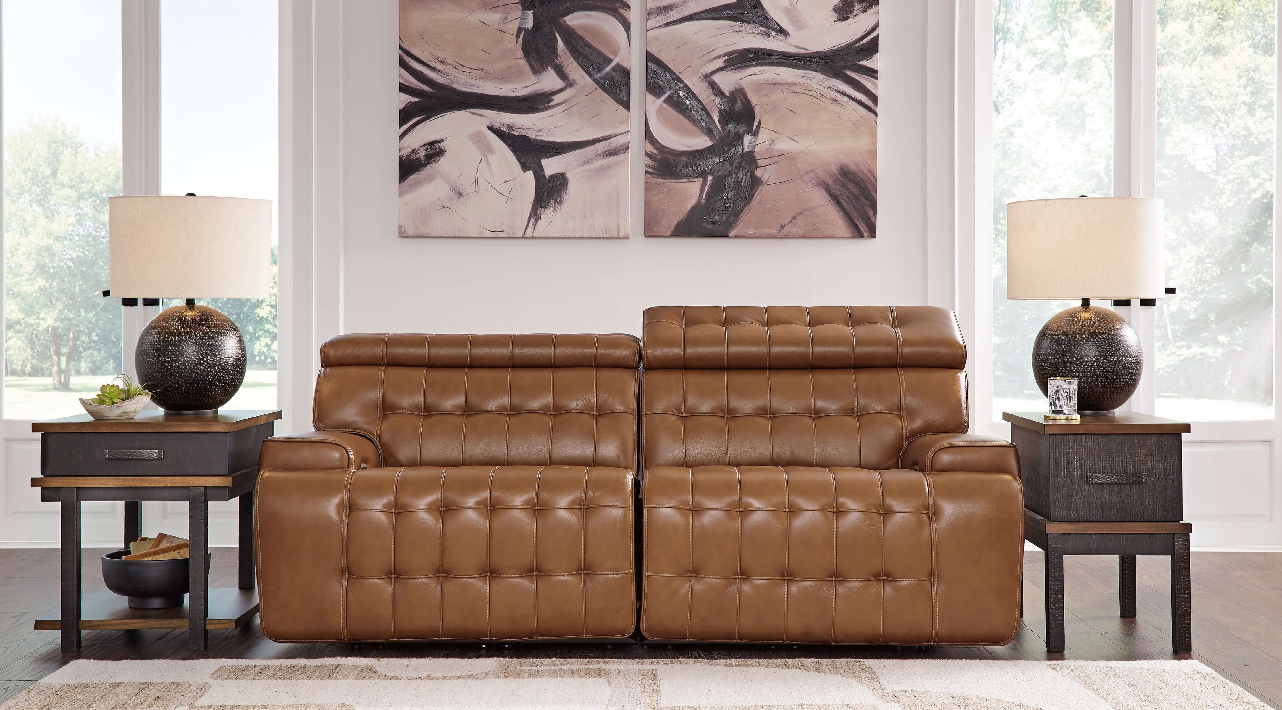 Ashley Temmpton 2-Piece Leather Power Reclining Loveseat