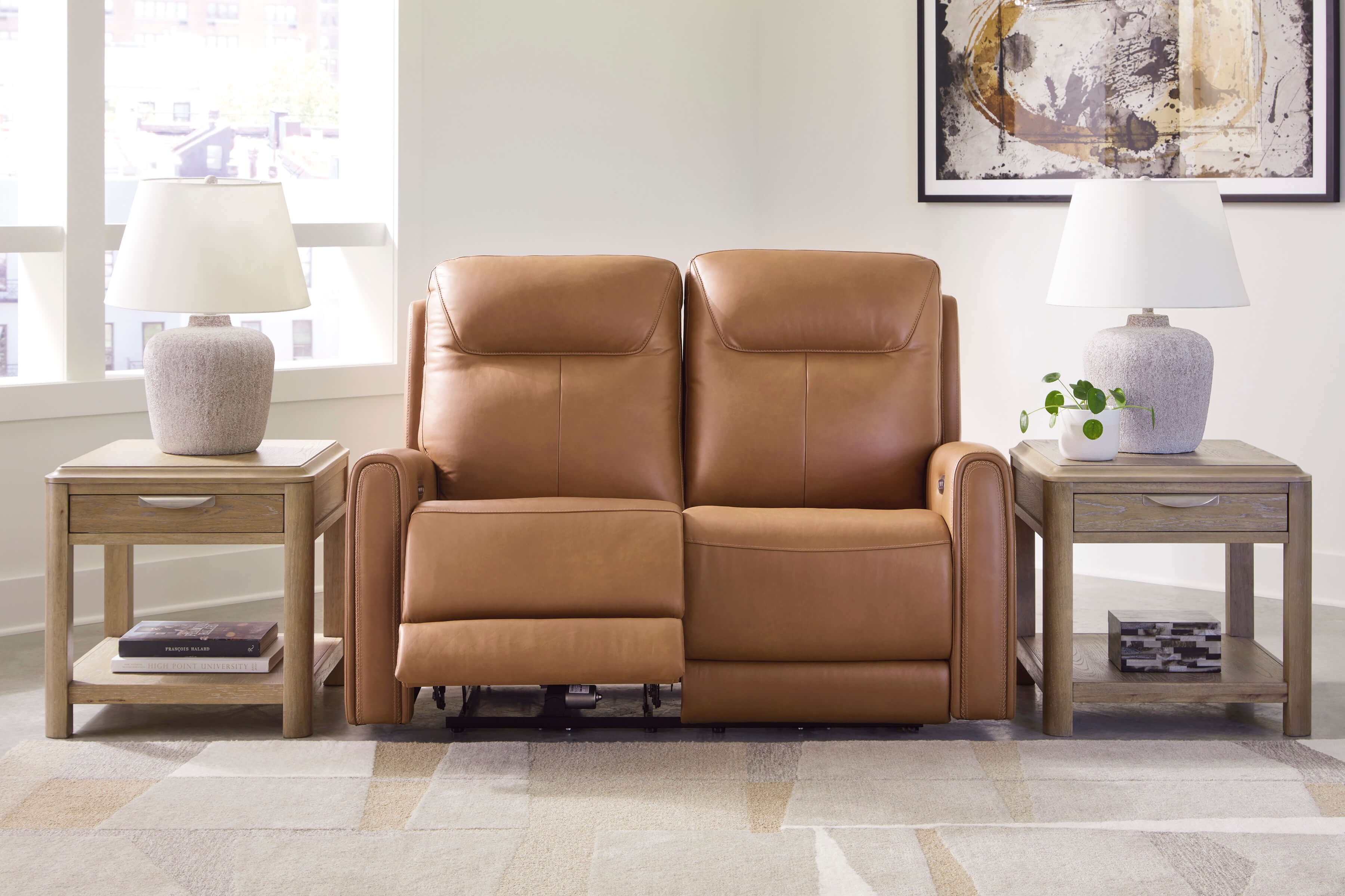 Ashley Tryanny Leather Dual Power Recliner Loveseat