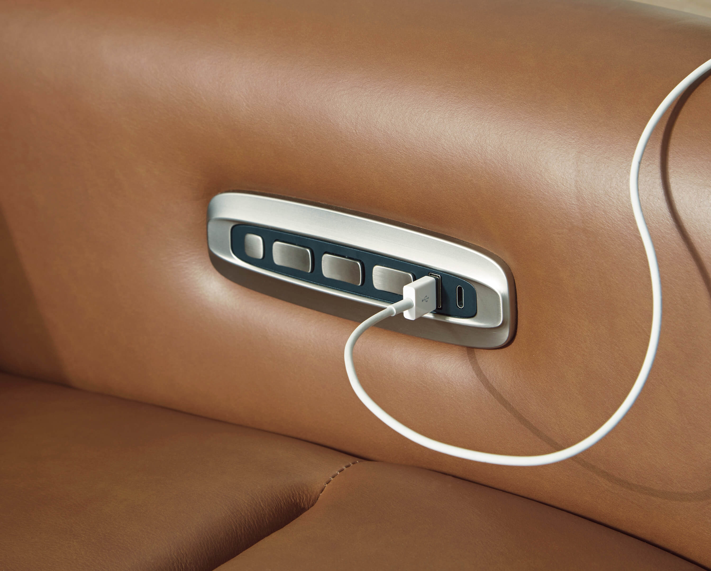 Ashley Tryanny Leather Sofa USB Point