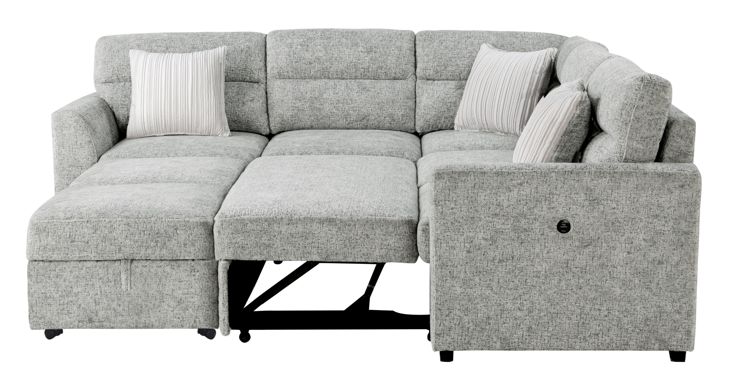 U9401 Fabric L-Shaped Sectional Sofa with Ottoman