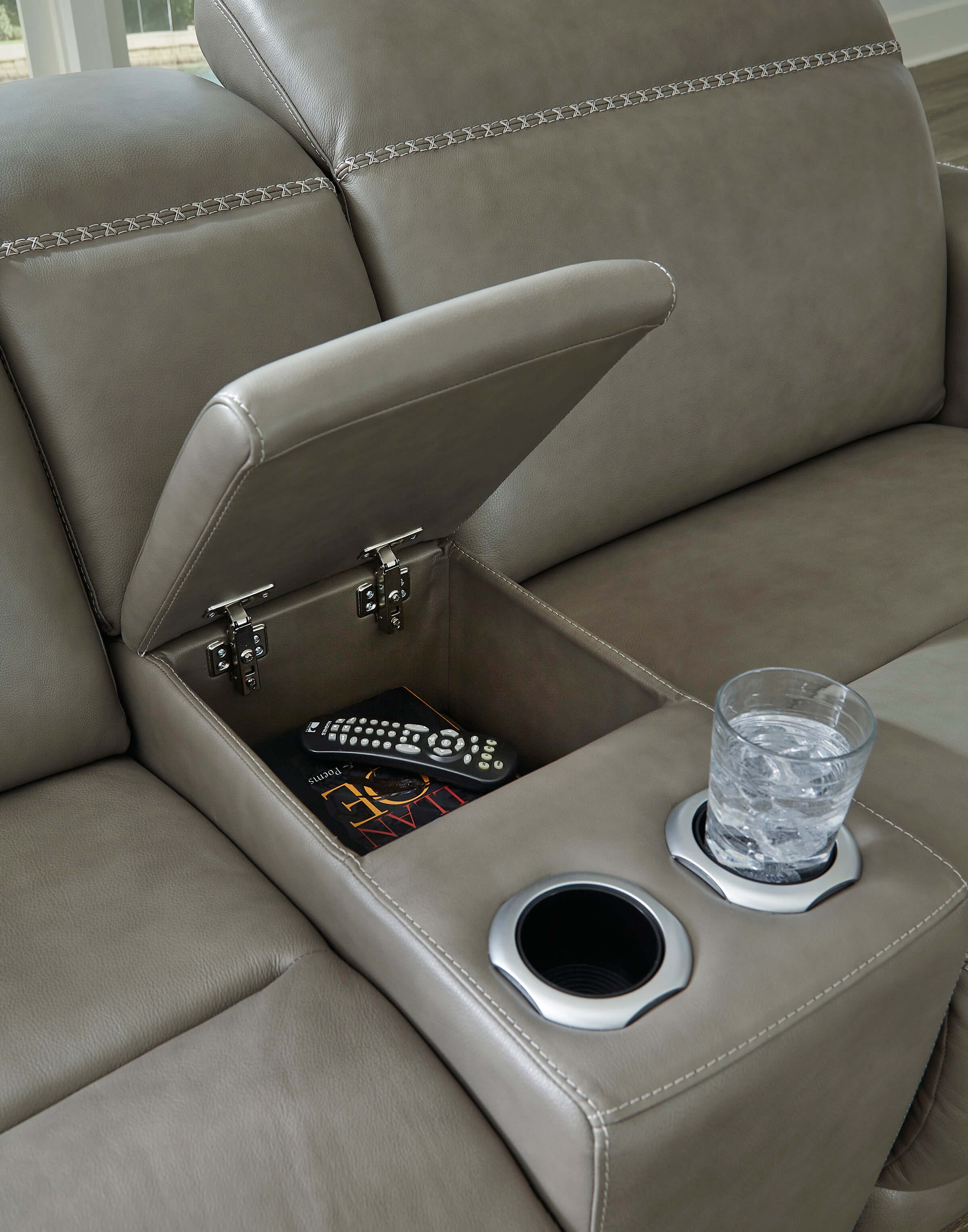Correze 6-Piece Leather Power Reclining Sectional Sofa w/Right Chaise