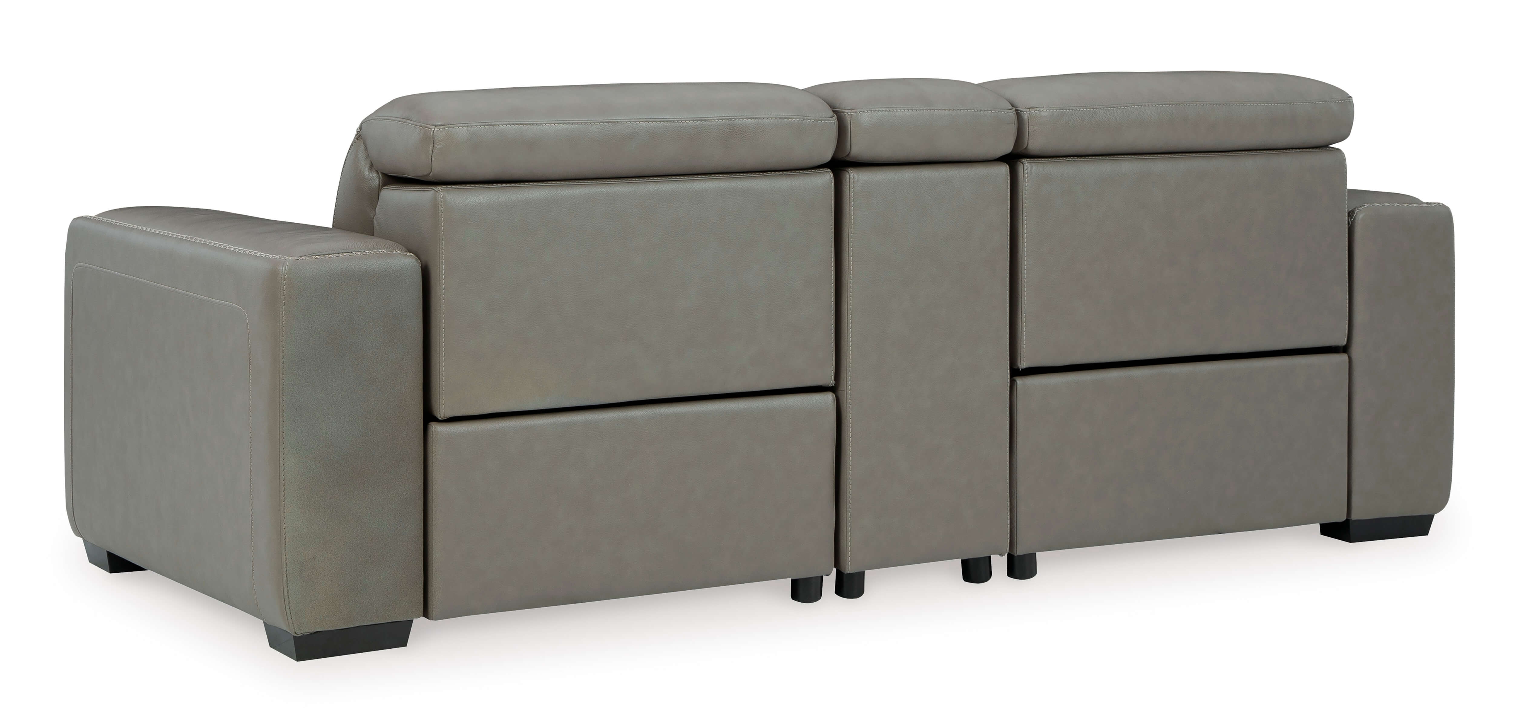 Ashley Correze Leather Reclining Sectional Loveseat Back