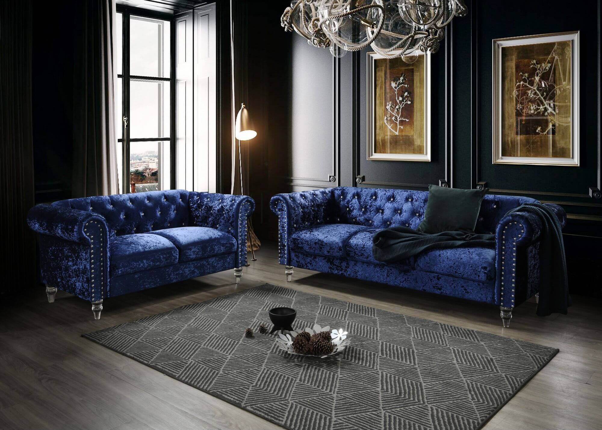 U9550 Velvet Living Room Set