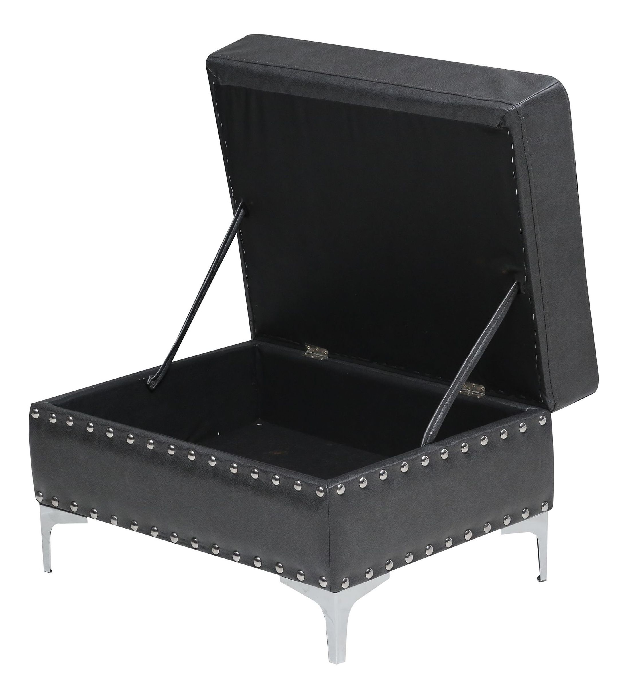 U97 Velvet/Leather Air Storage Ottoman