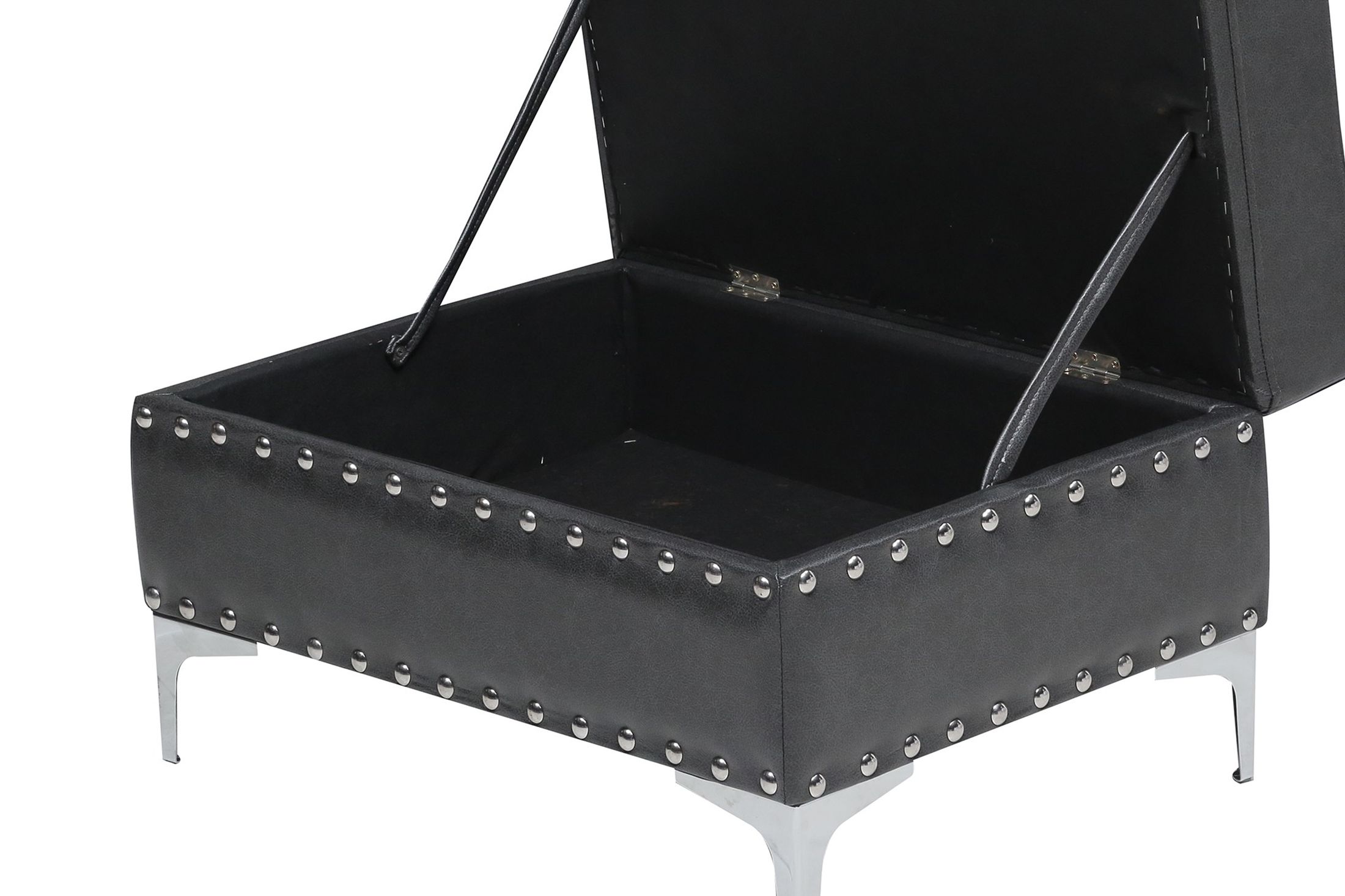 U97 Velvet/Leather Air Storage Ottoman