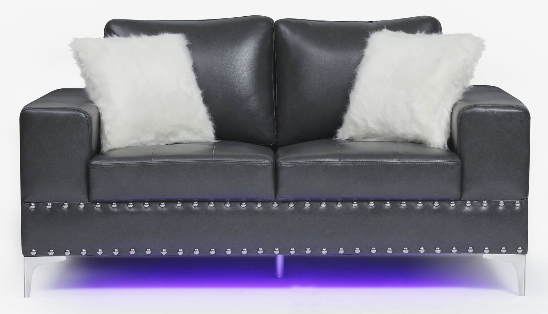 U98 Faux Leather Loveseat w/LED Lighting