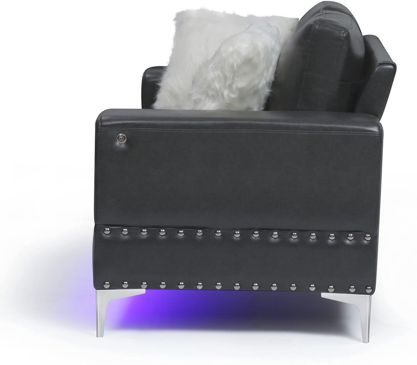 U98 Fabric/Leatherette Loveseat w/LED Lighting