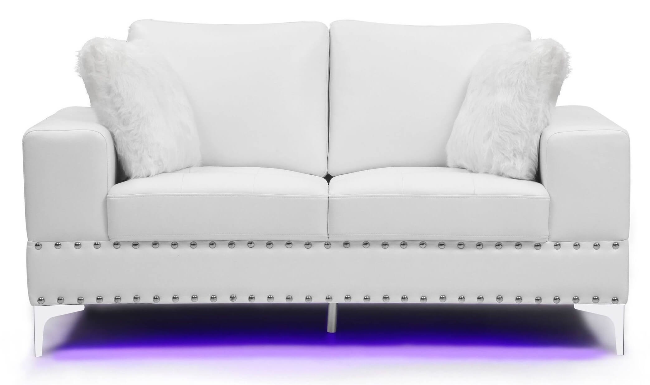 U98 Faux Leather Loveseat w/LED Lighting