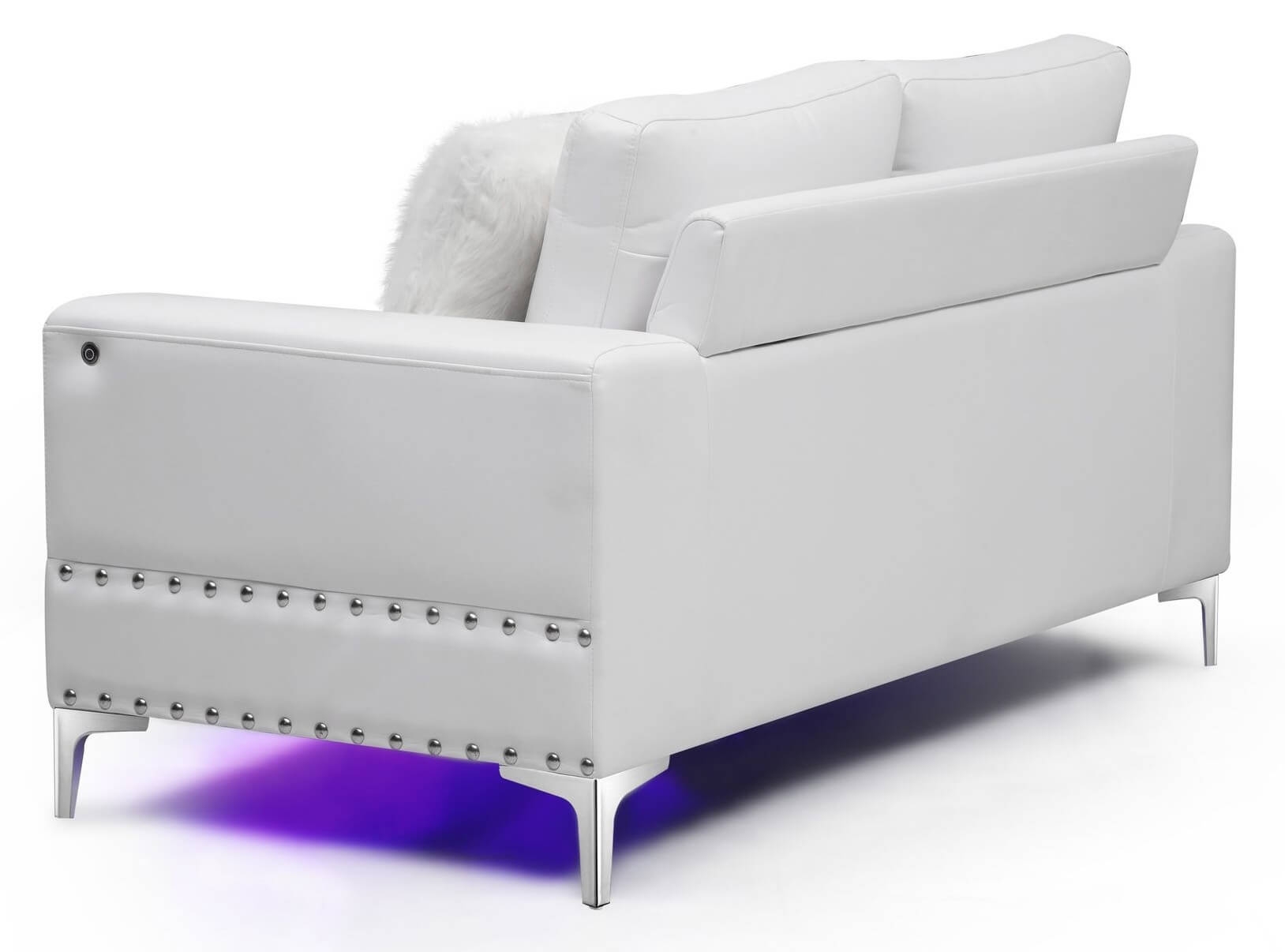 U98 Fabric/Leatherette Loveseat w/LED Lighting