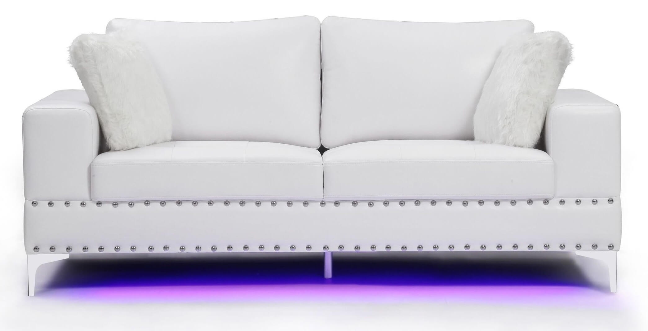 U98 Leatherette Living Room Set w/LED Lighting