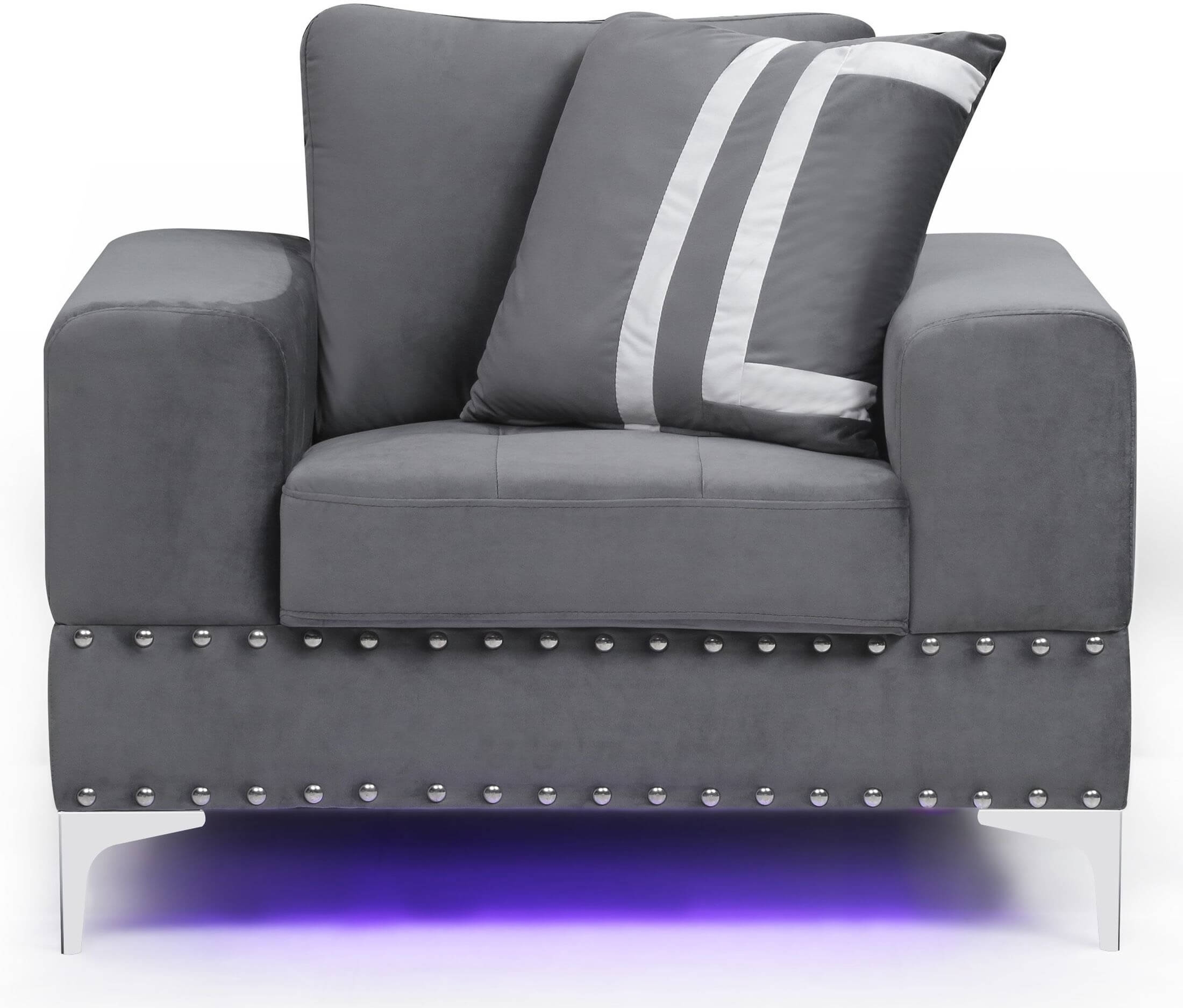 U98 Velvet Living Room Set w/LED Lighting