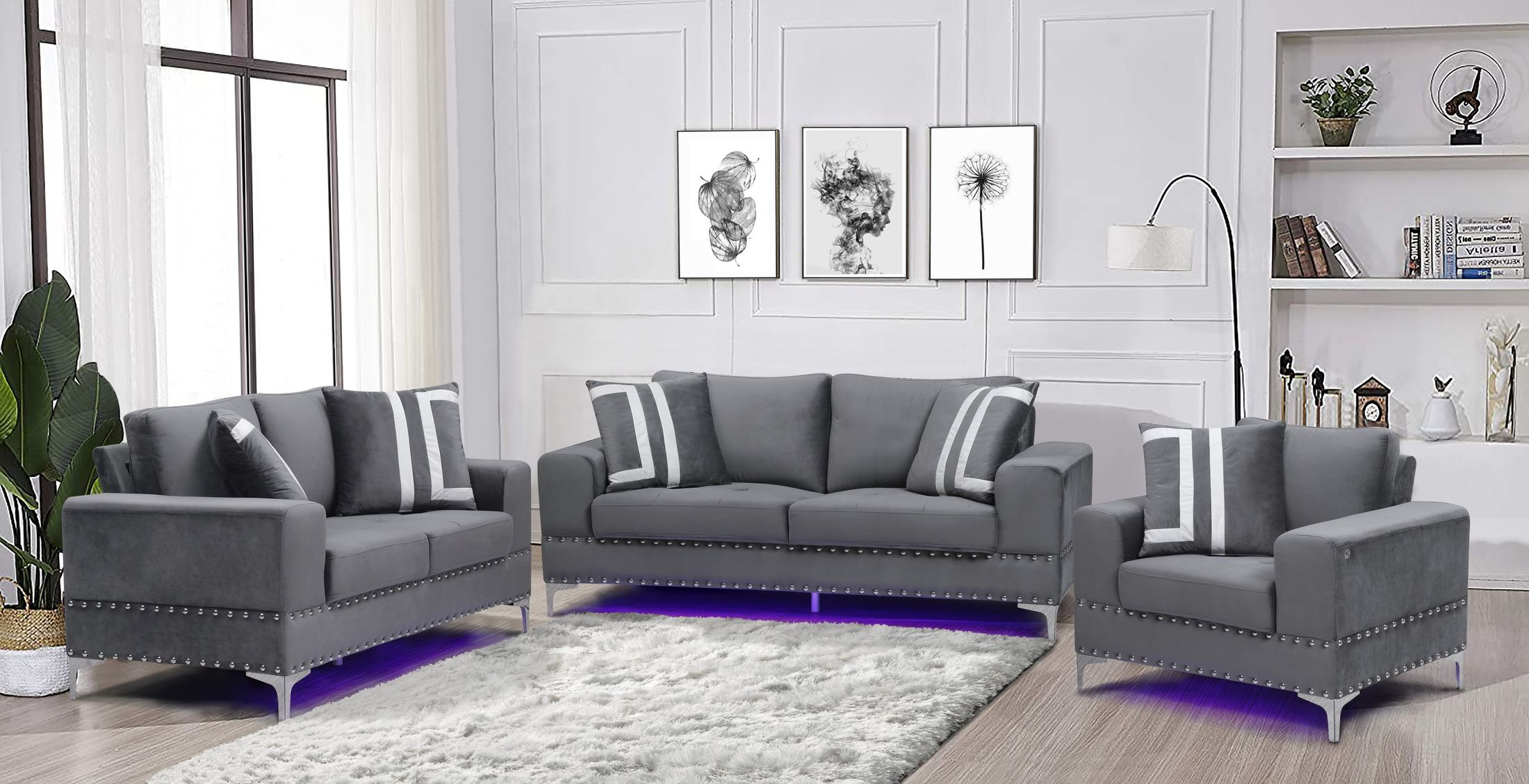 U98 Fabric Sofa w/LED Lighting