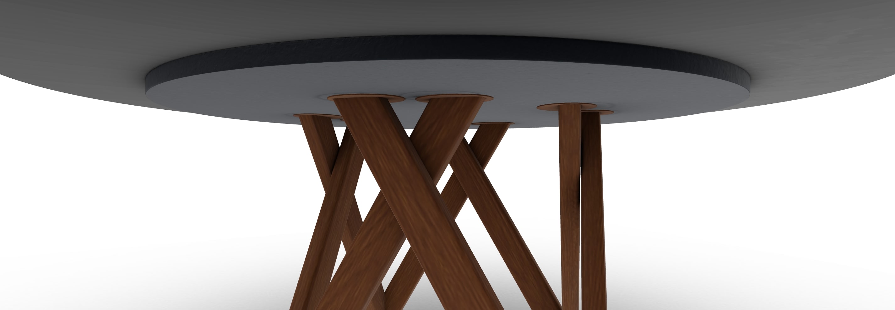 Cartesio Wood/Ceramic Round Dining Table