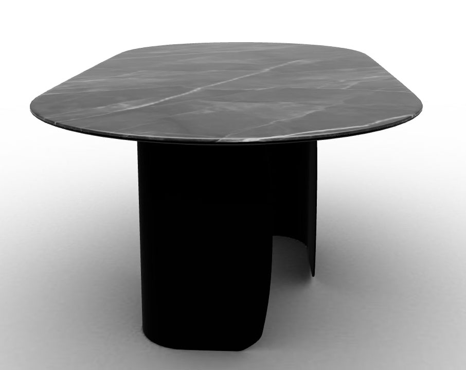 Twins Metal/Ceramic Oval Dining Table