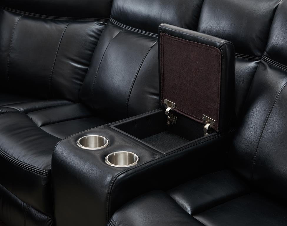 UM02 Sectional Sofa w/Power Recliner & LED Light
