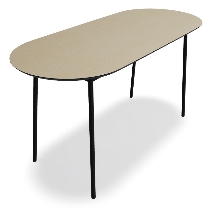 Unit Office Veneer Oval High Table, W82.6" x D35.4"