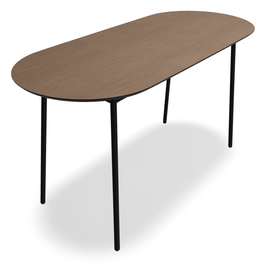 Unit Office Veneer Oval High Table, W82.6" x D35.4"