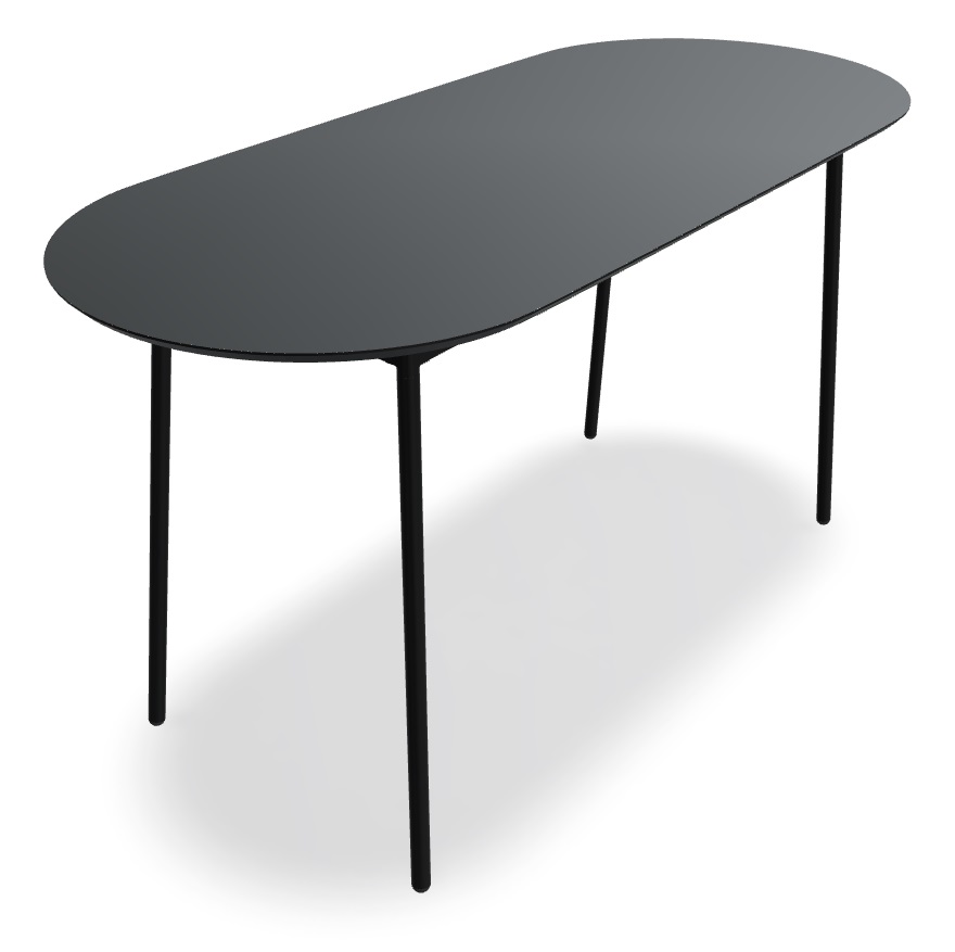 Unit Office Veneer Oval High Table, W82.6" x D35.4"