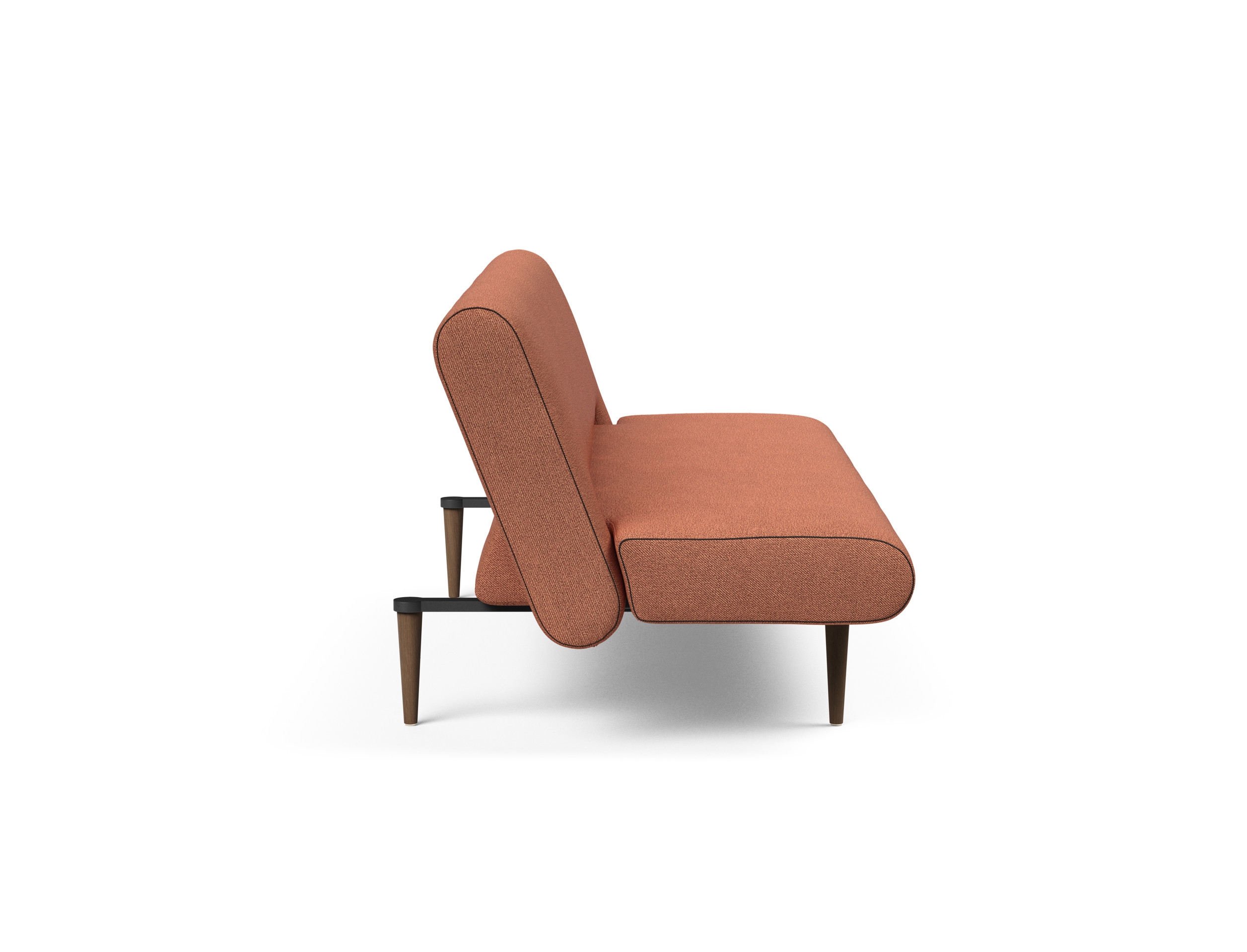 Unfurl Fabric Sofa Bed w/Dark Wood Legs