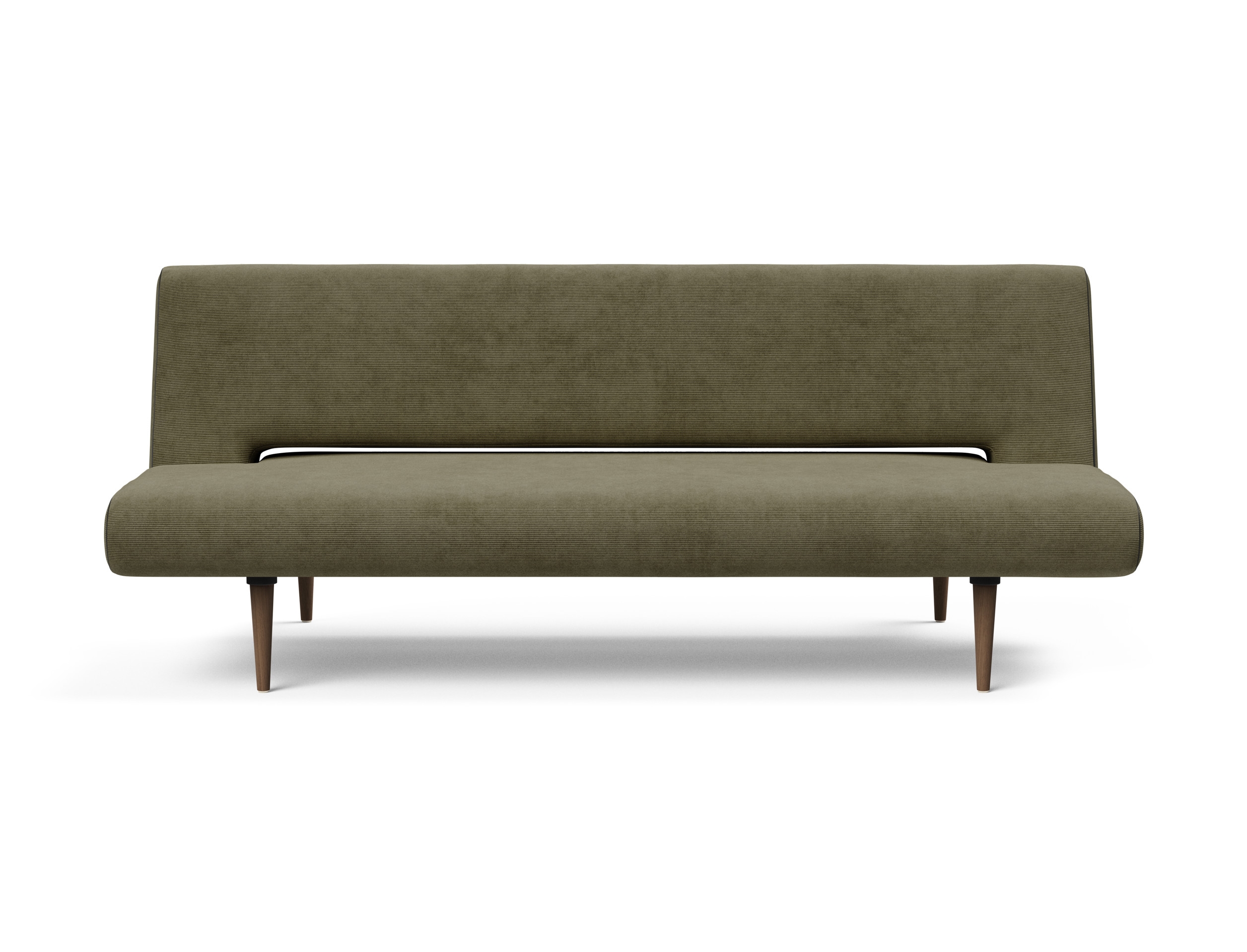 Unfurl Fabric Sofa Bed w/Dark Wood Legs
