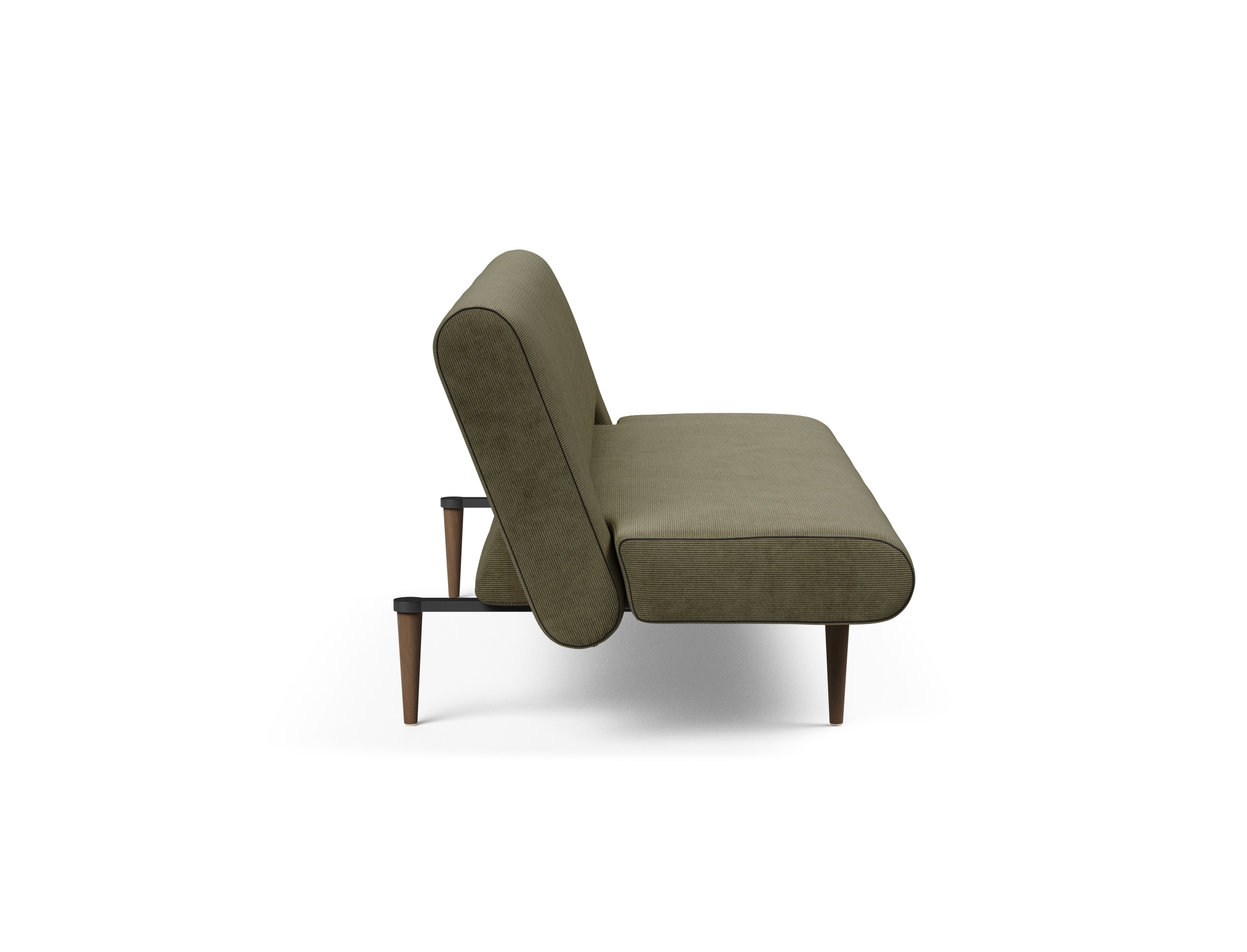 Unfurl Fabric Sofa Bed w/Dark Wood Legs