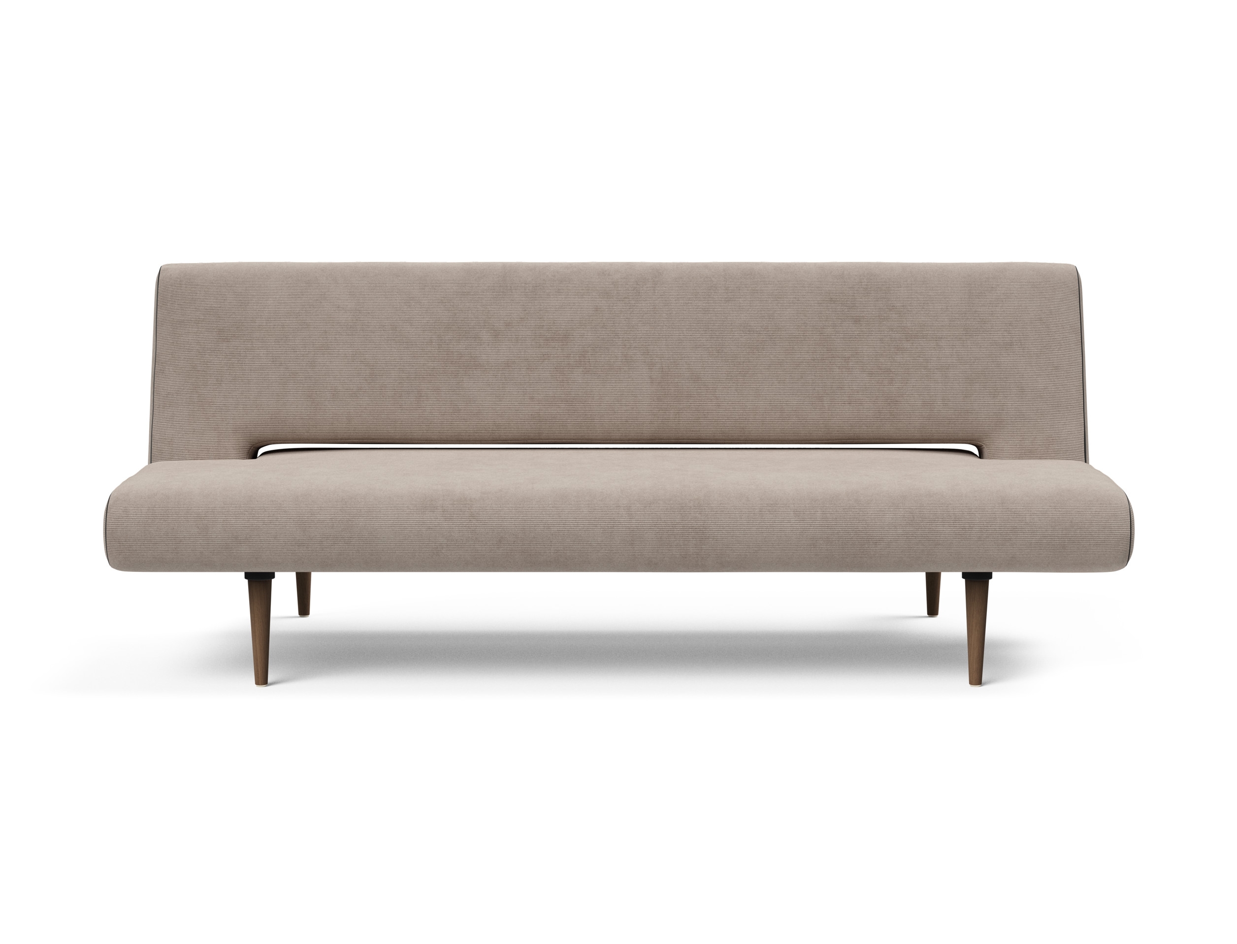 Unfurl Fabric Sofa Bed w/Dark Wood Legs