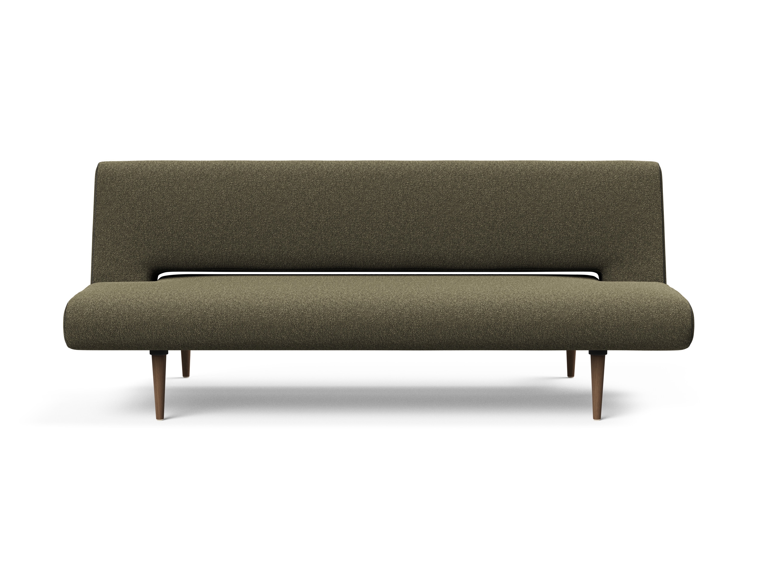 Unfurl Fabric Sofa Bed w/Dark Wood Legs