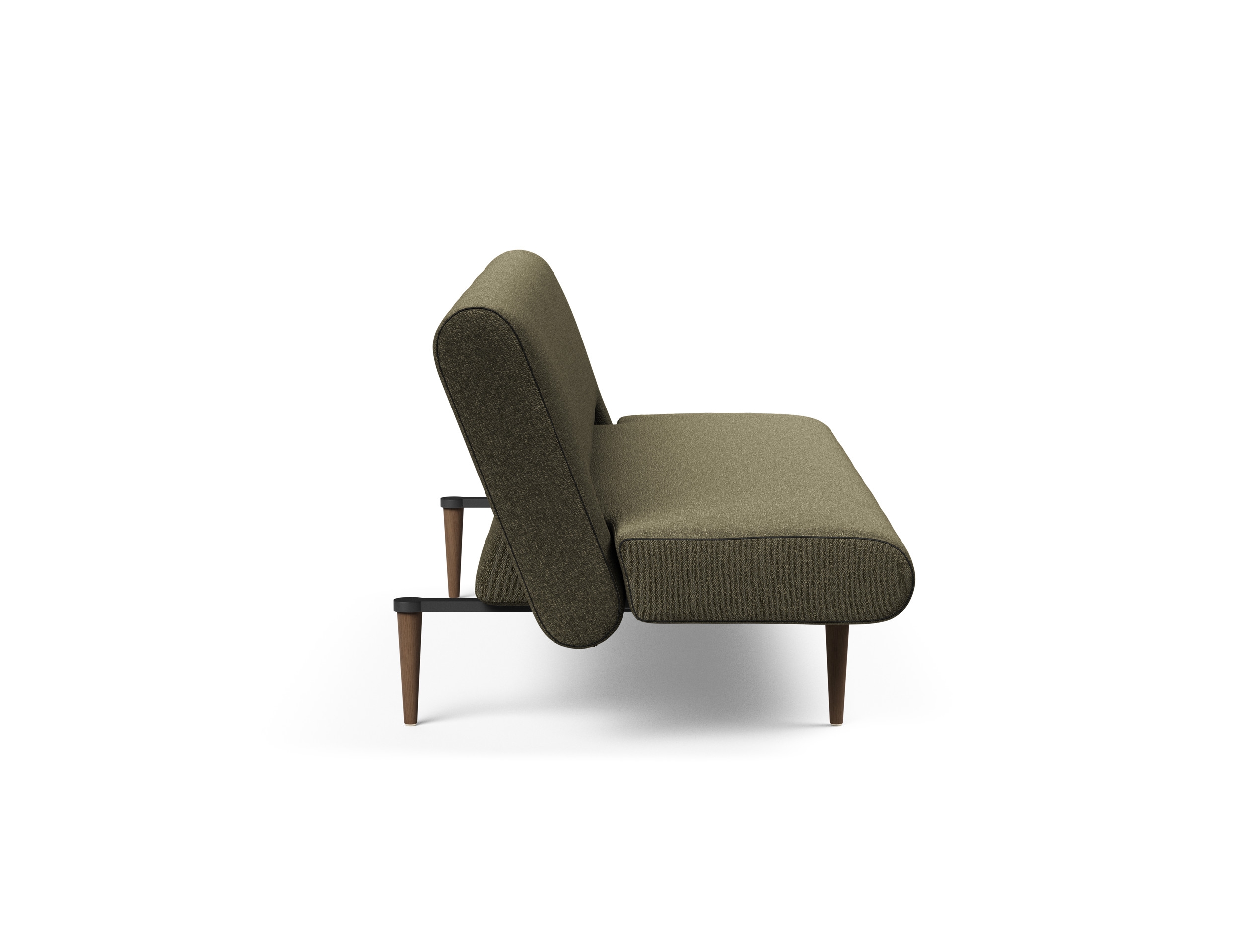 Unfurl Fabric Sofa Bed w/Dark Wood Legs
