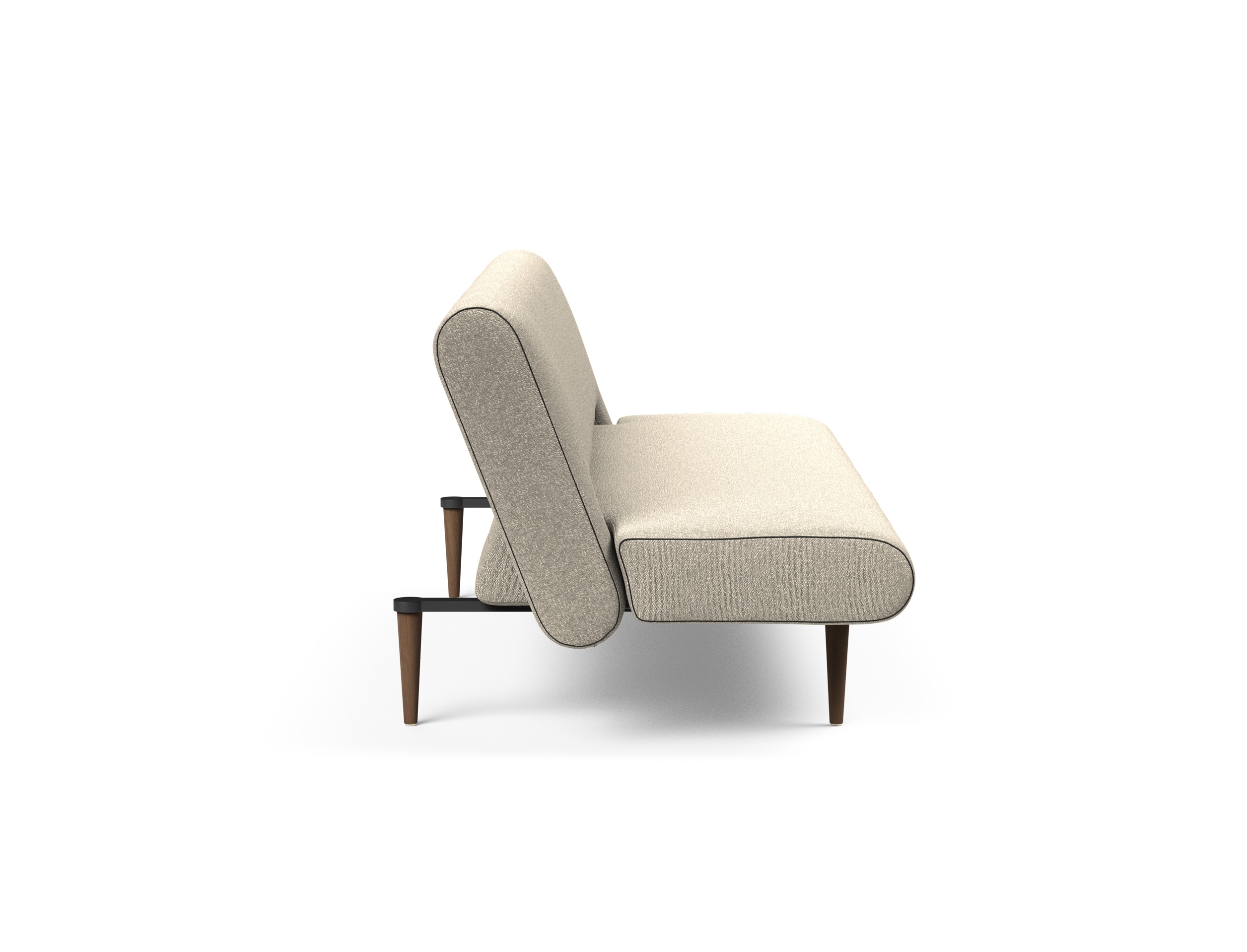Unfurl Fabric Sofa Bed w/Dark Wood Legs