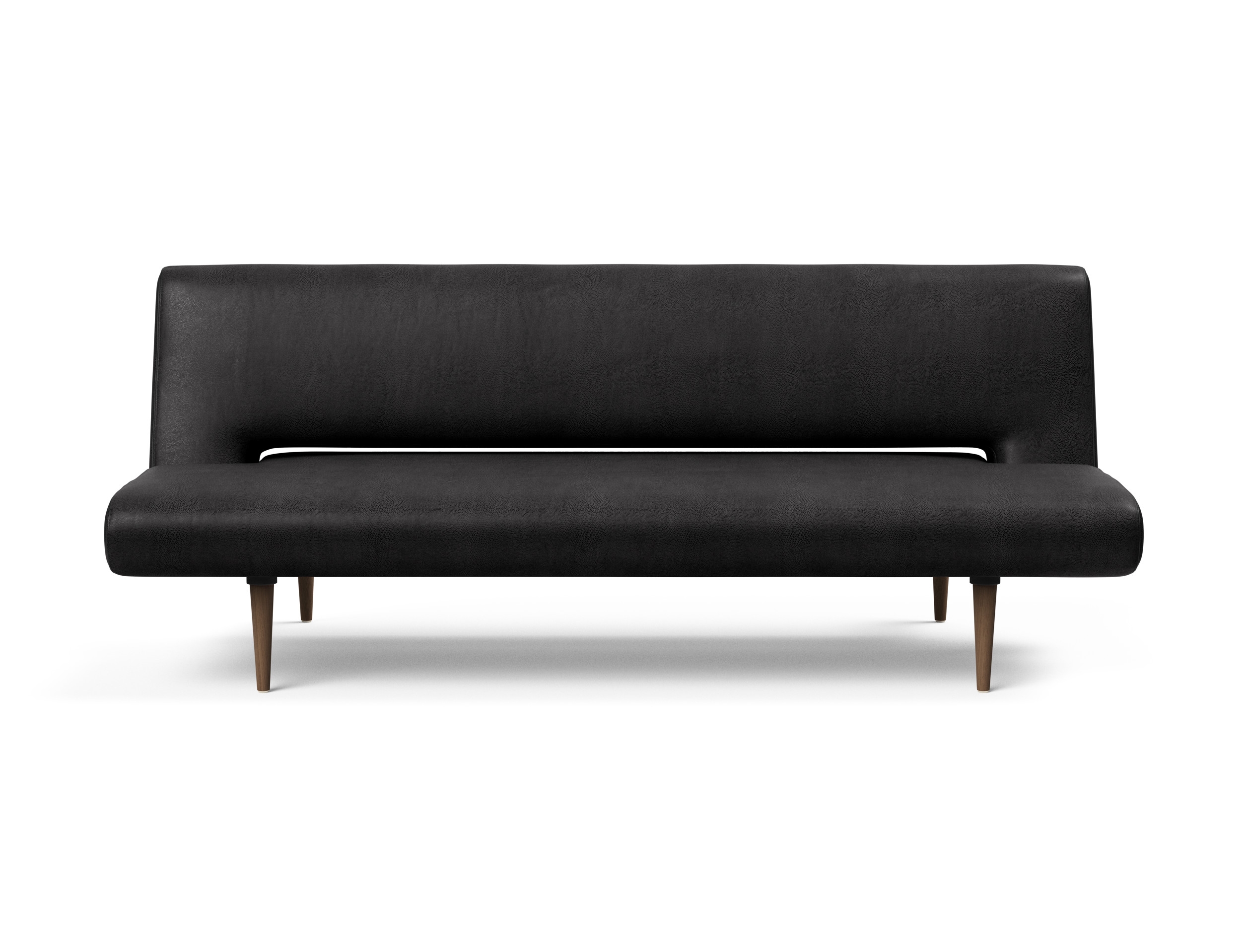Unfurl Fabric Sofa Bed w/Dark Wood Legs