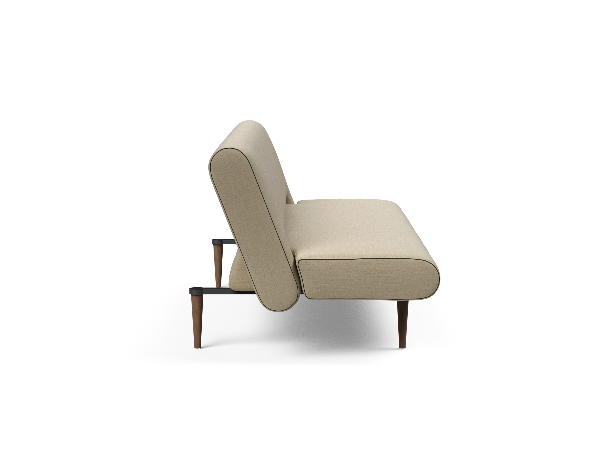Unfurl Fabric Sofa Bed w/Dark Wood Legs