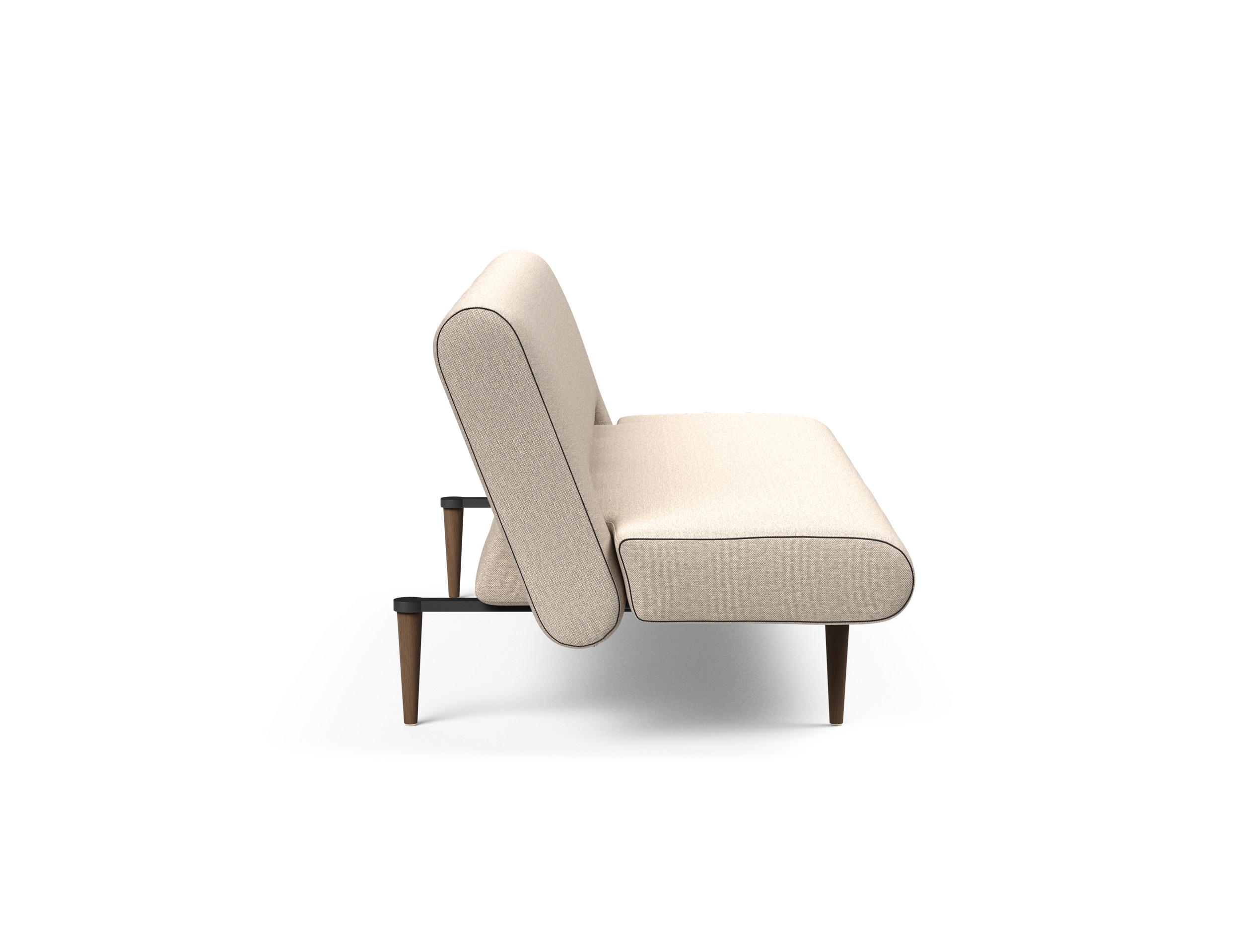 Unfurl Fabric Sofa Bed w/Dark Wood Legs