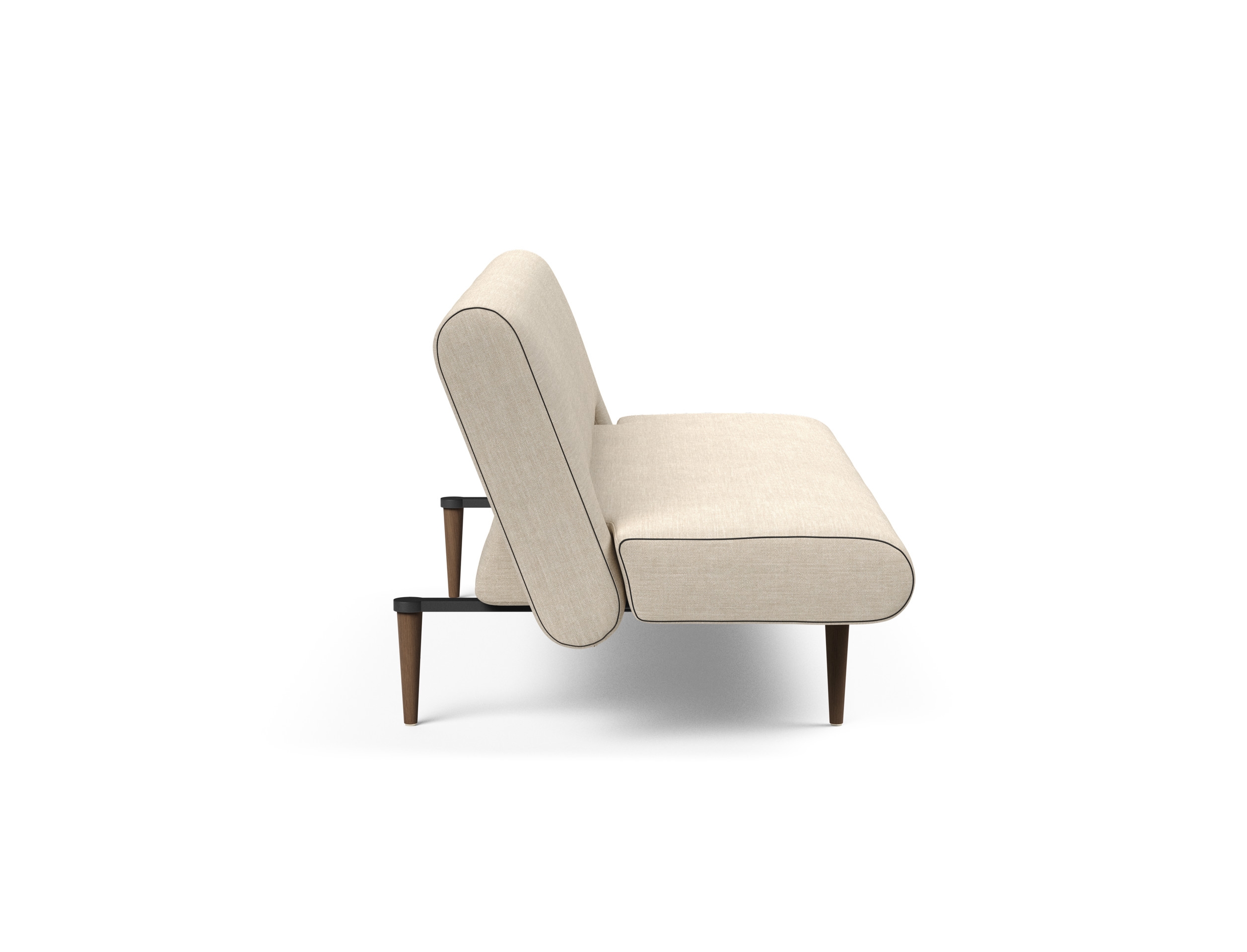 Unfurl Fabric Sofa Bed w/Dark Wood Legs