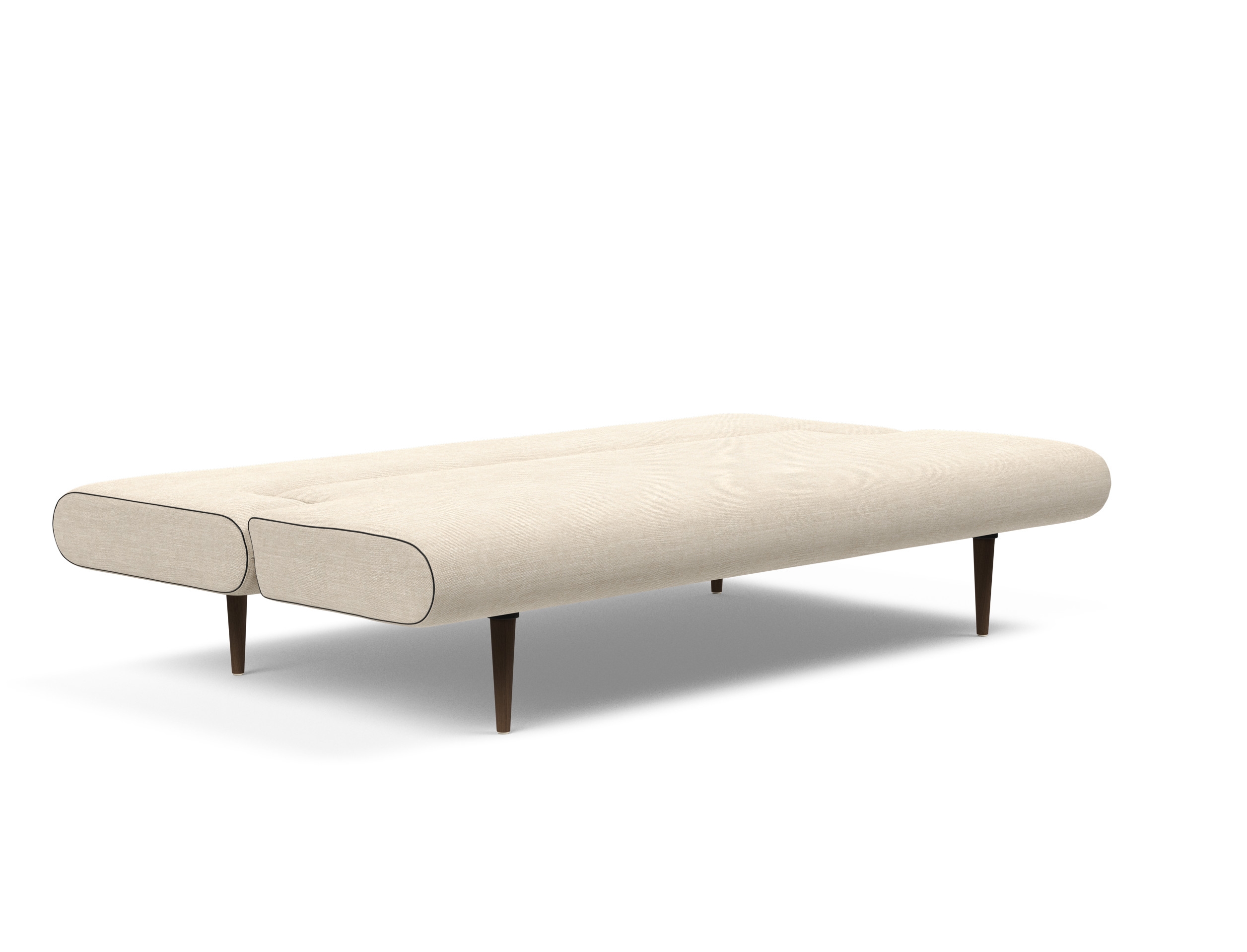 Unfurl Fabric Sofa Bed w/Dark Wood Legs
