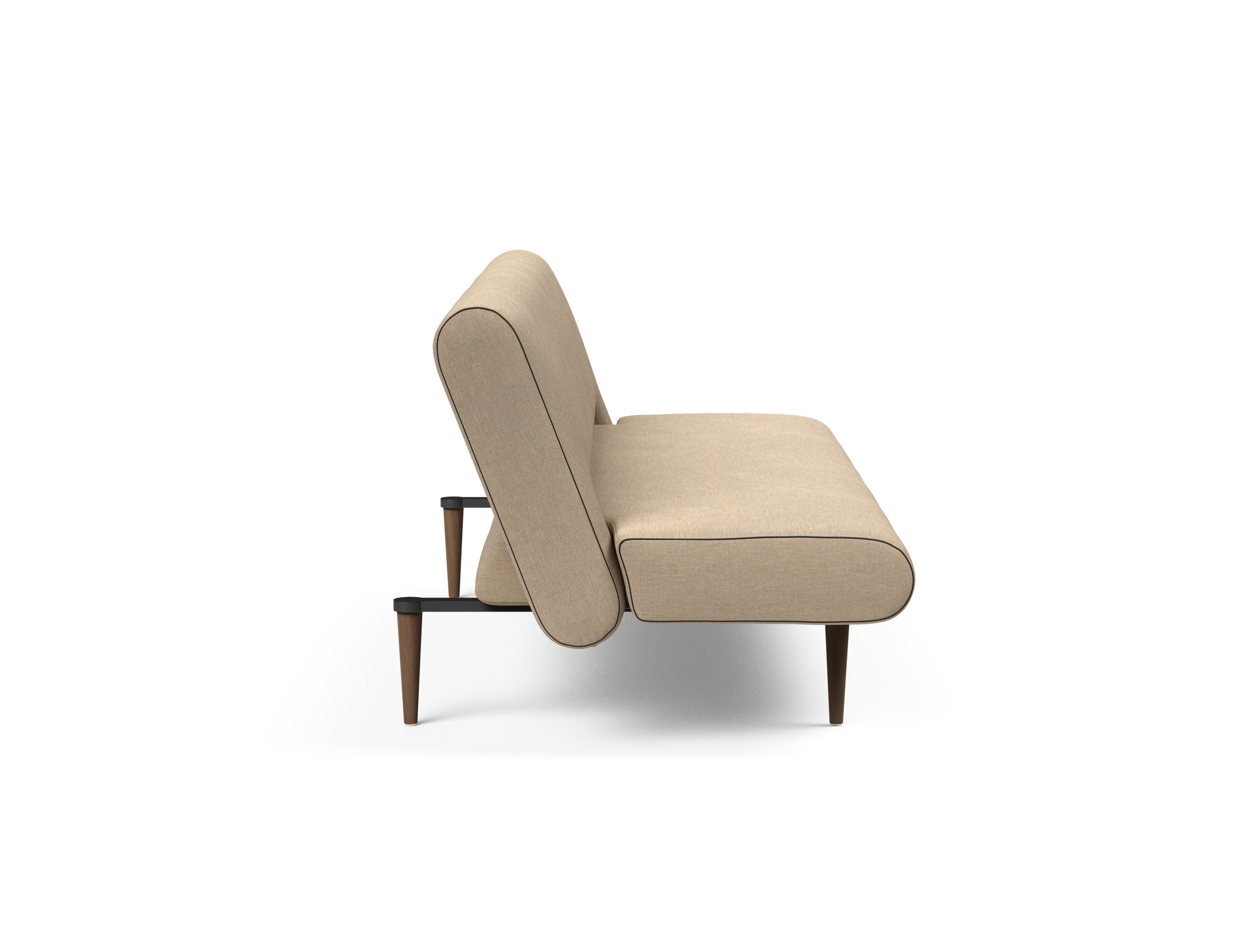 Unfurl Fabric Sofa Bed w/Dark Wood Legs