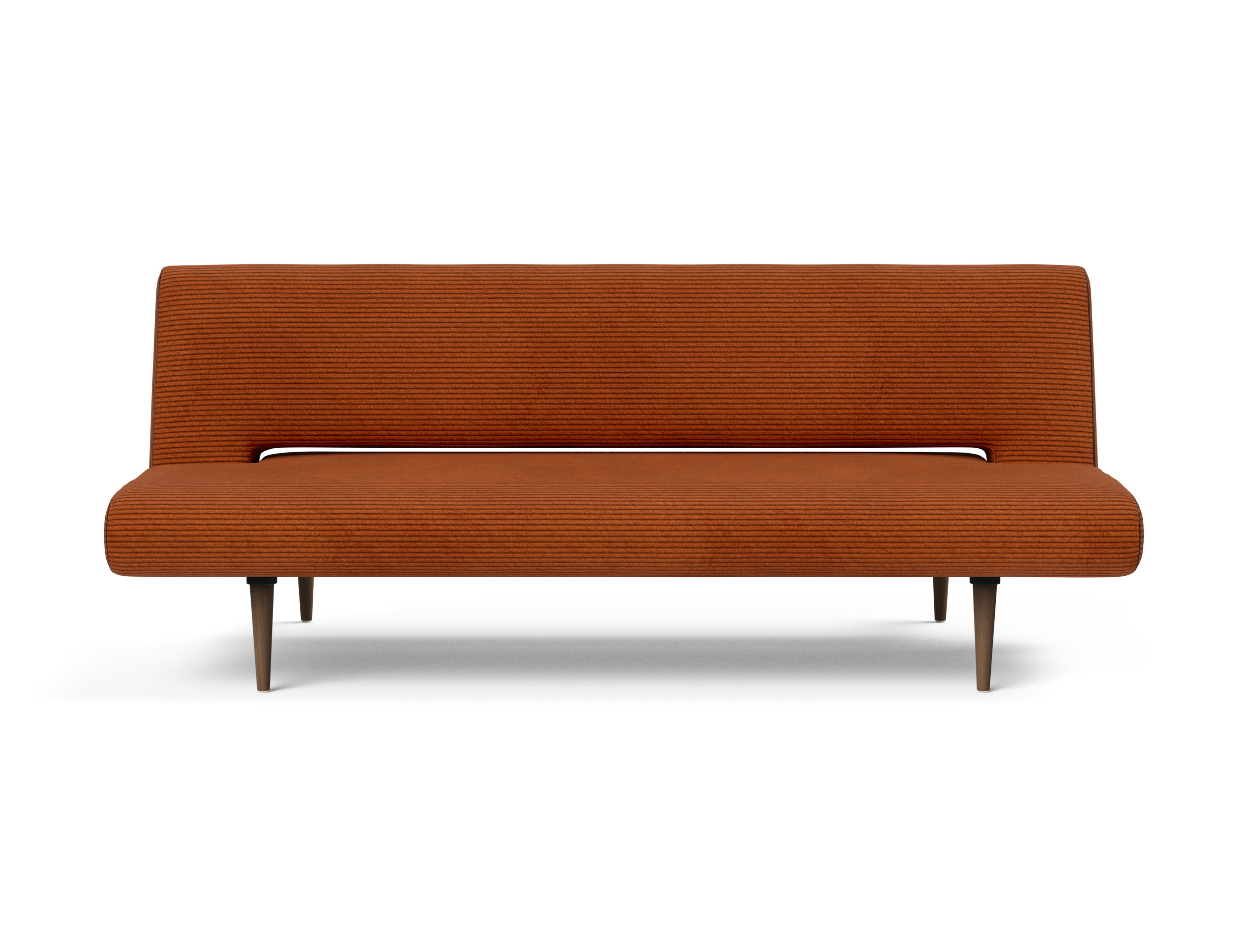 Unfurl Fabric Sofa Bed w/Dark Wood Legs