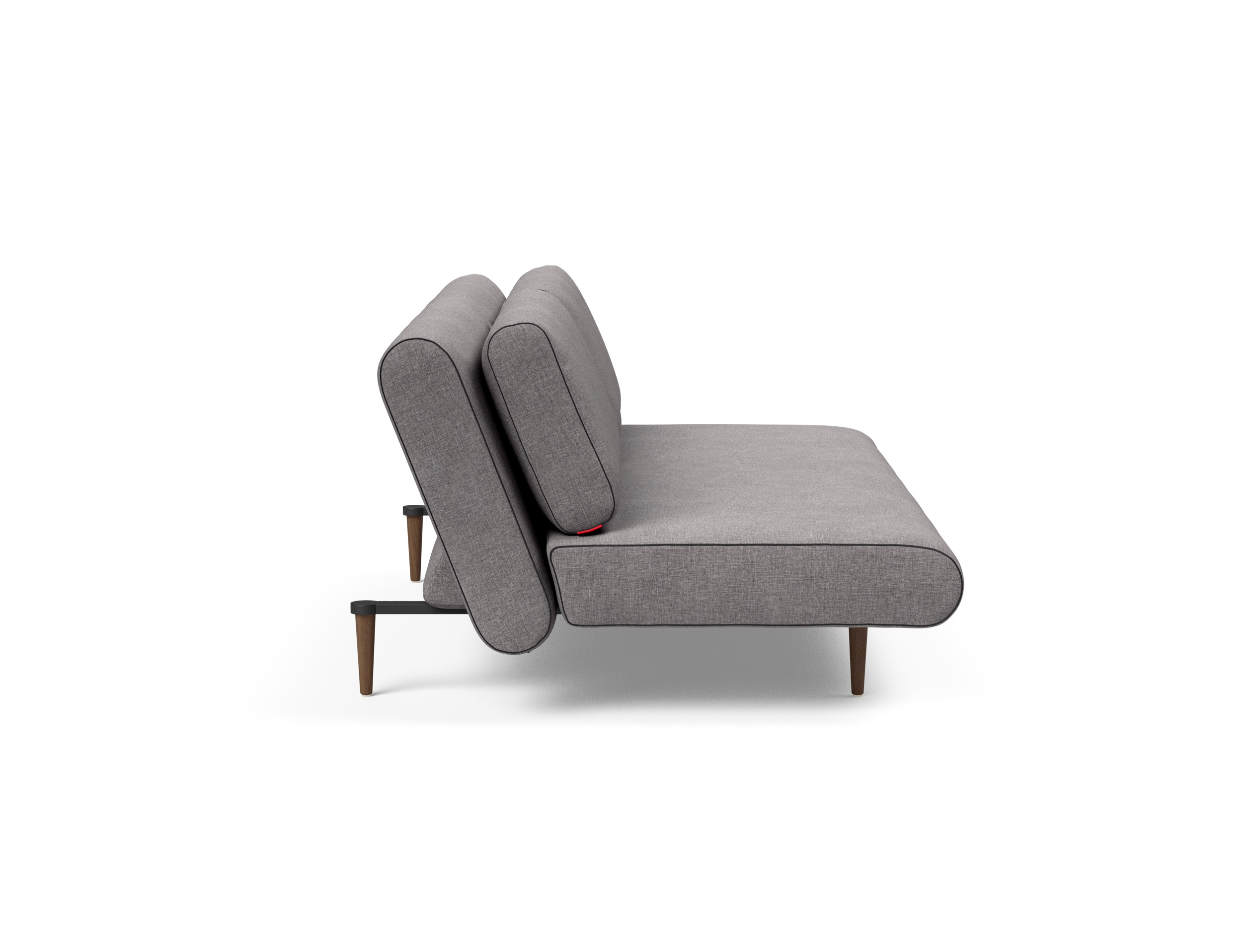 Unfurl Lounger Fabric Sofa Bed w/Dark Wood Legs