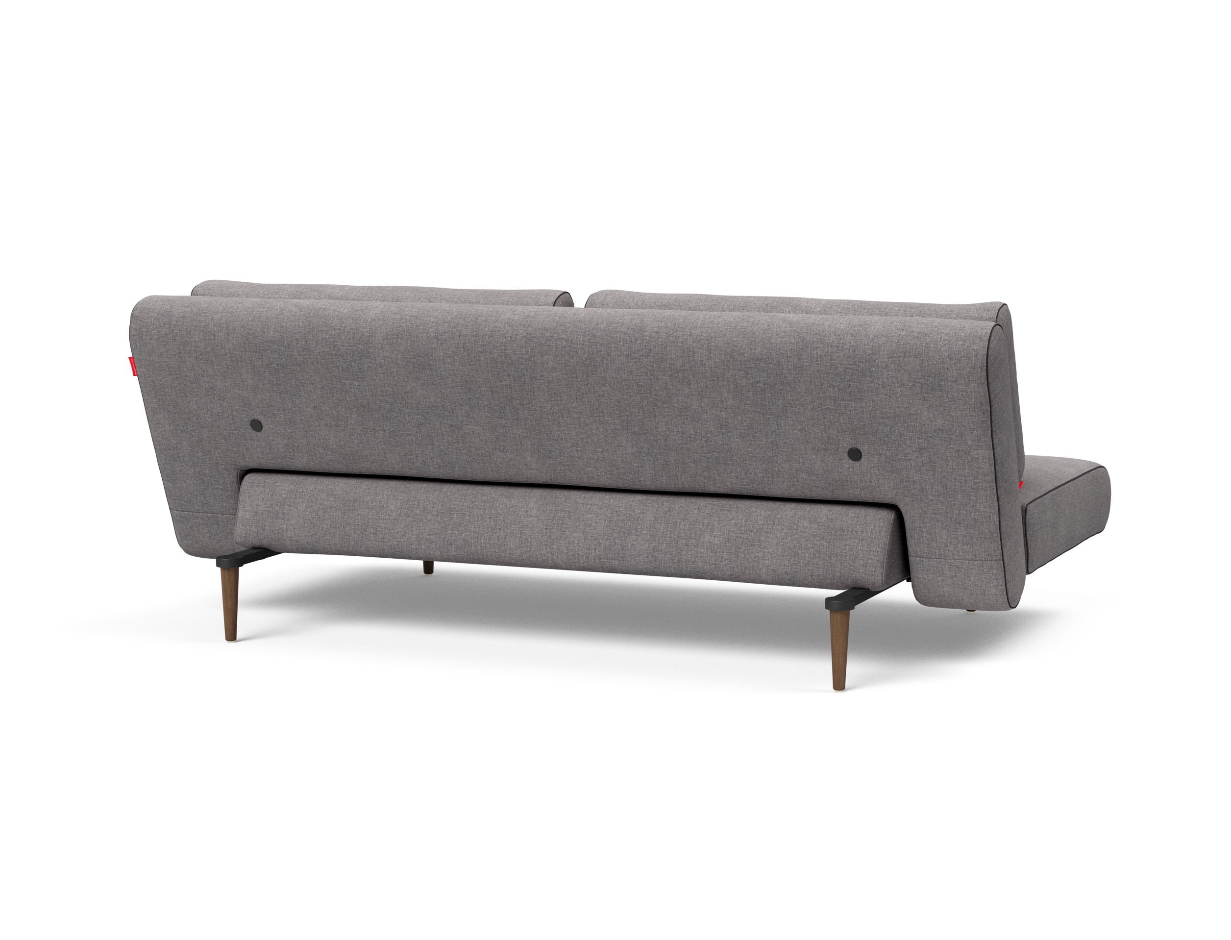 Unfurl Lounger Fabric Sofa Bed w/Dark Wood Legs
