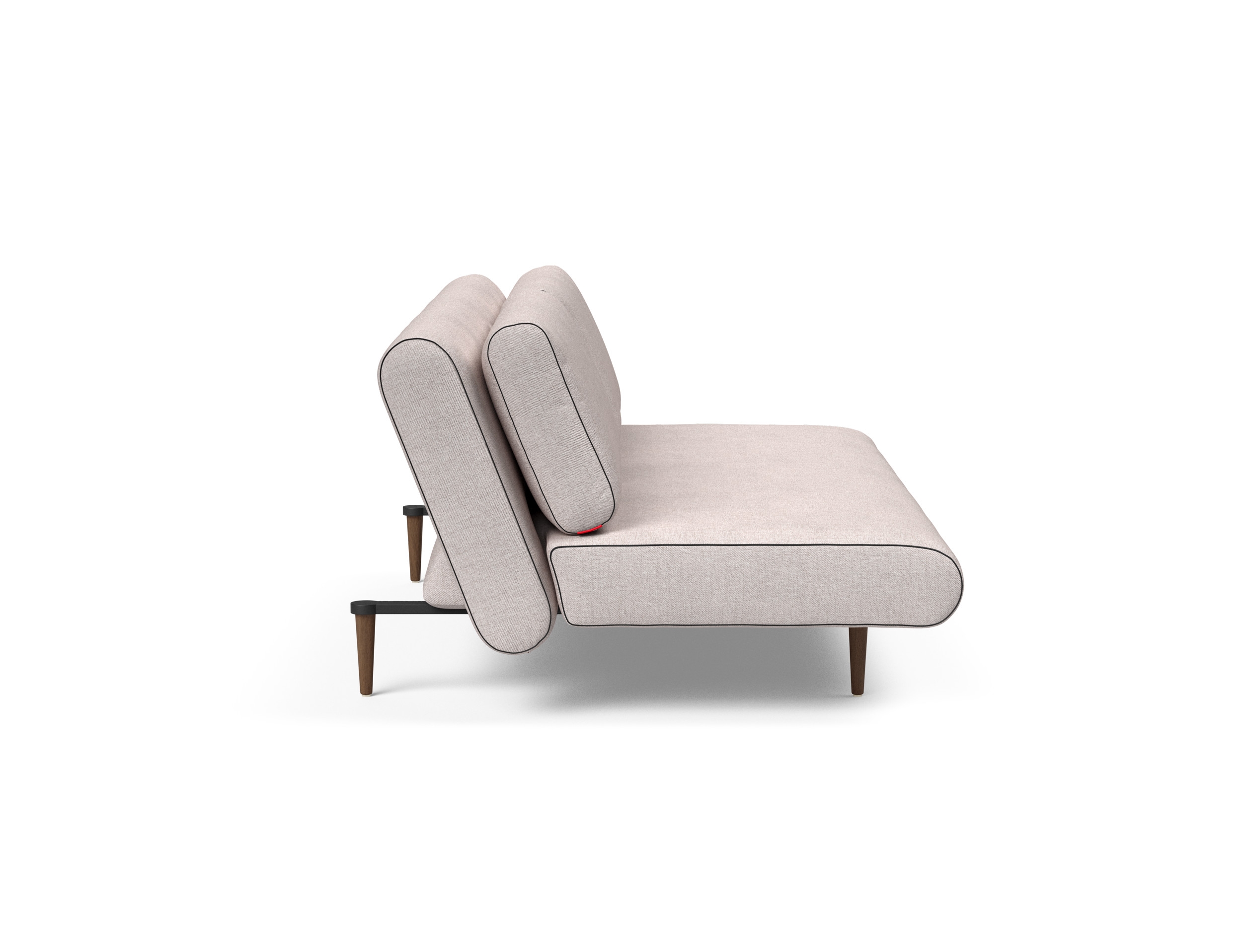 Unfurl Lounger Fabric Sofa Bed w/Dark Wood Legs