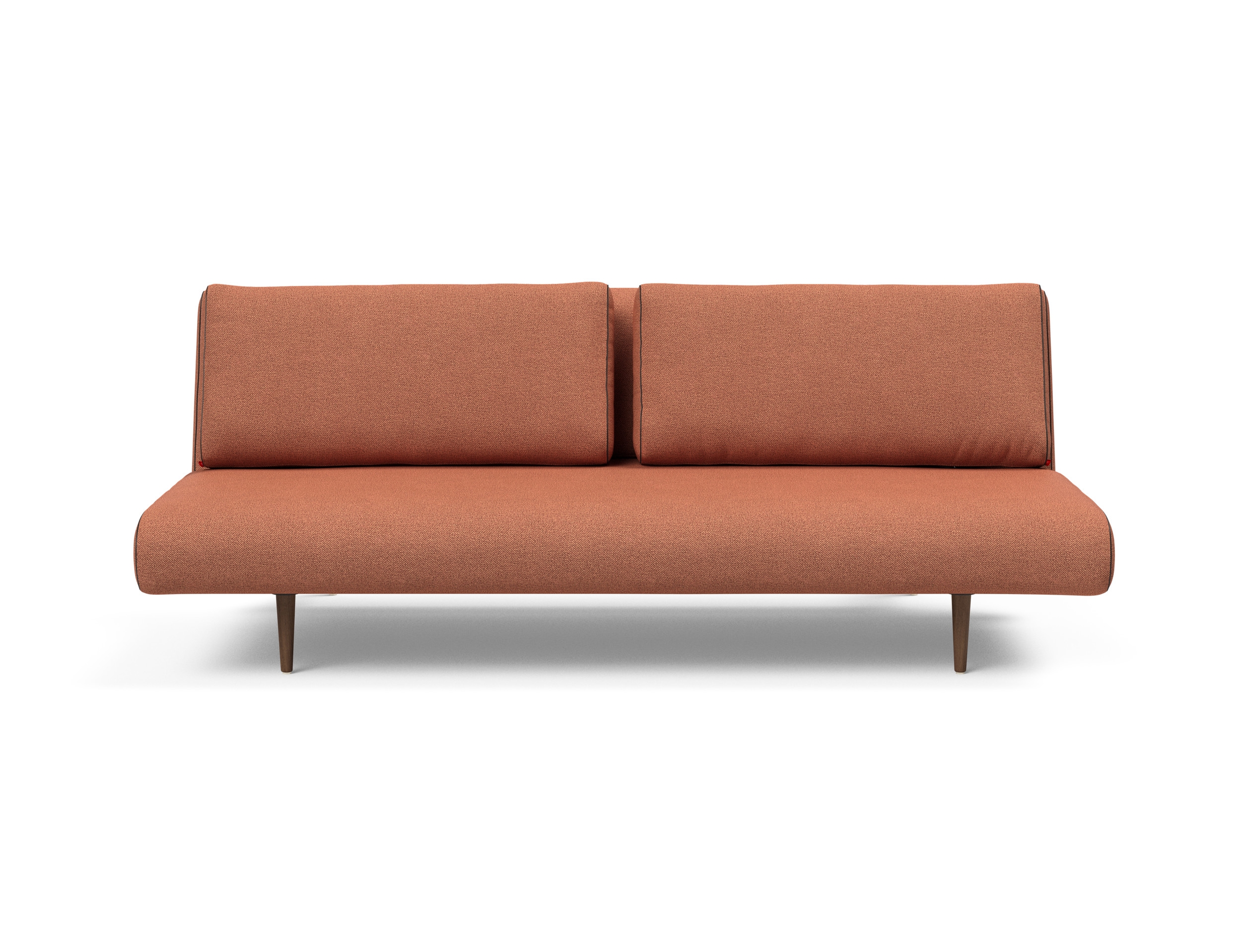 Unfurl Lounger Fabric Sofa Bed w/Dark Wood Legs
