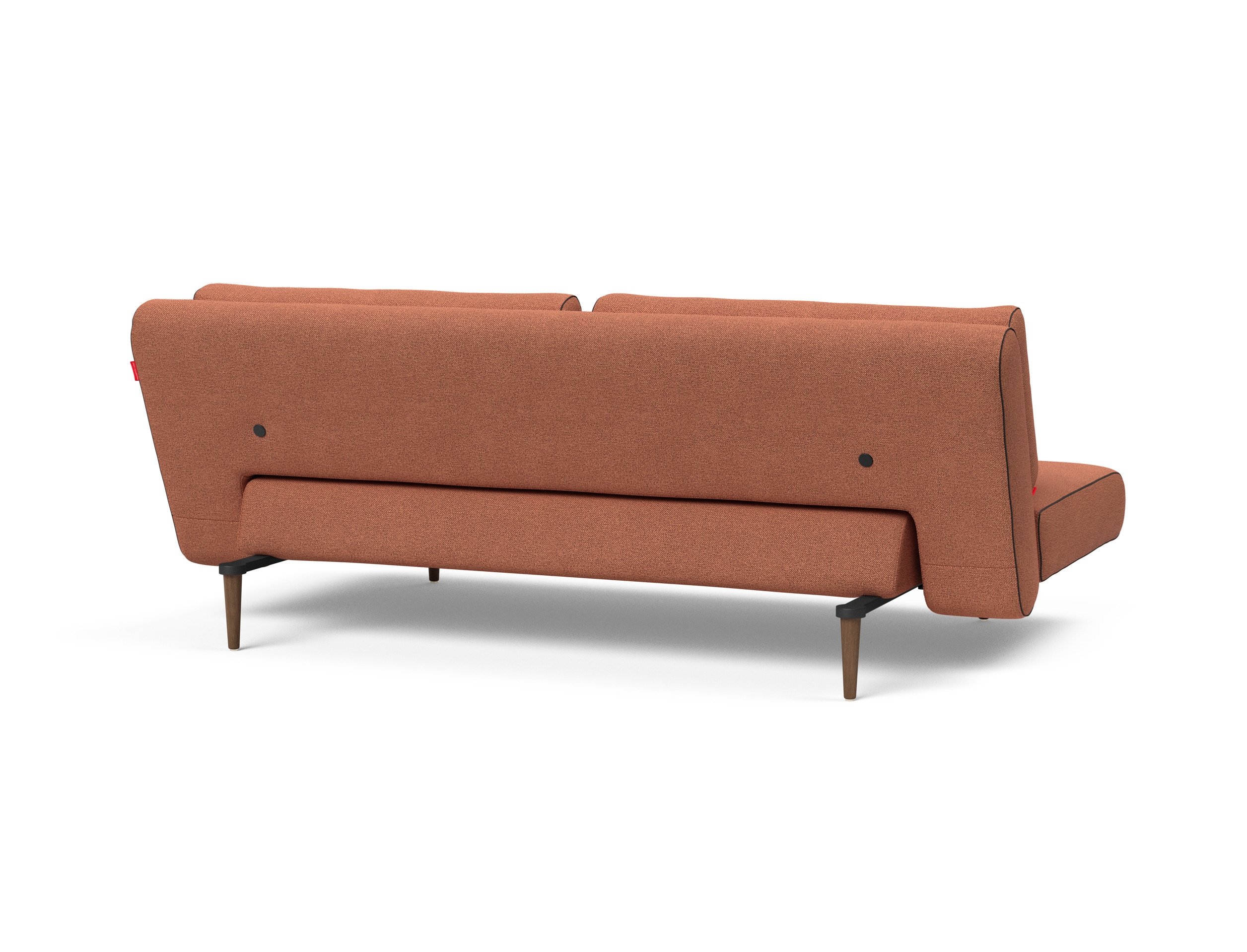 Unfurl Lounger Fabric Sofa Bed w/Dark Wood Legs