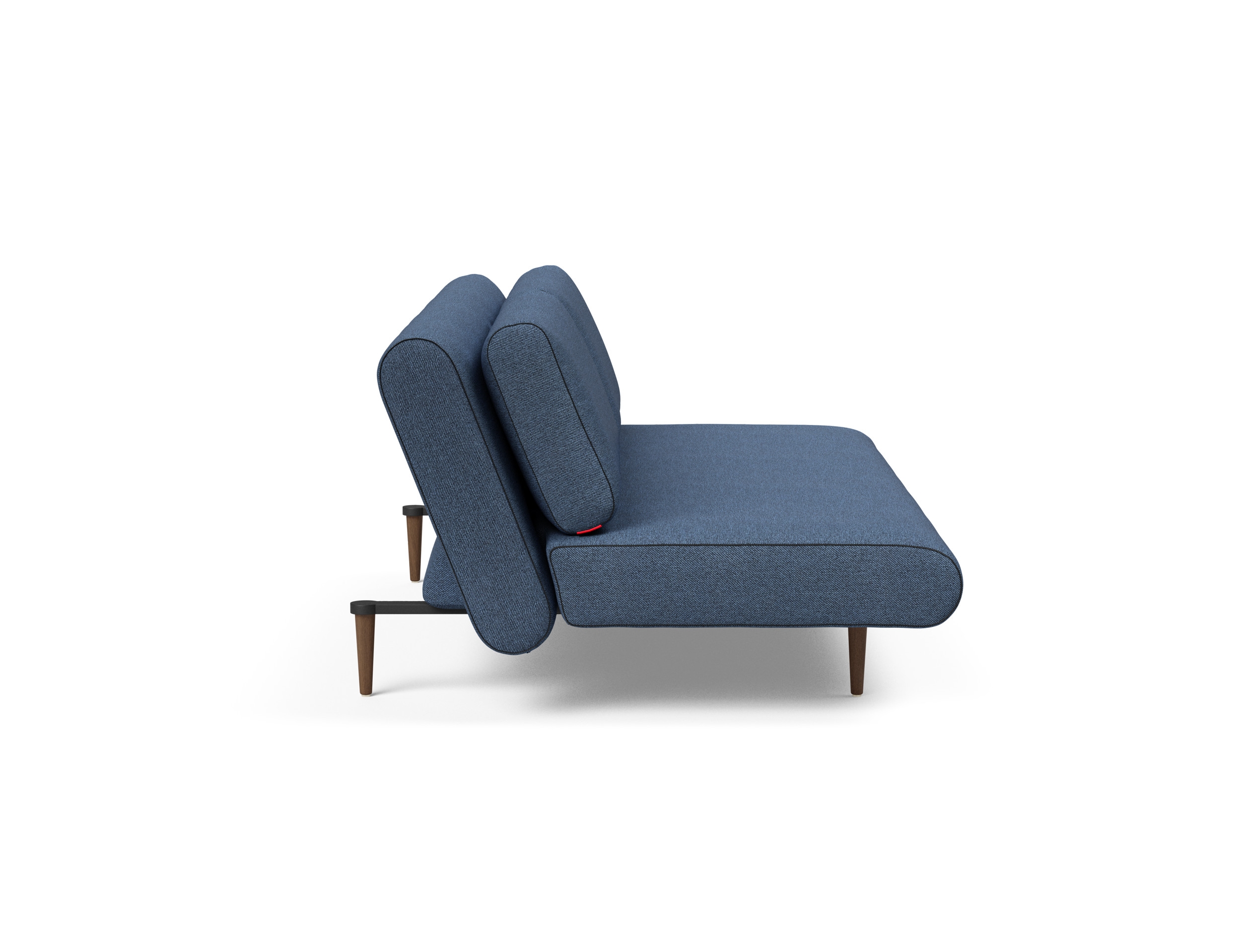 Unfurl Lounger Fabric Sofa Bed w/Dark Wood Legs