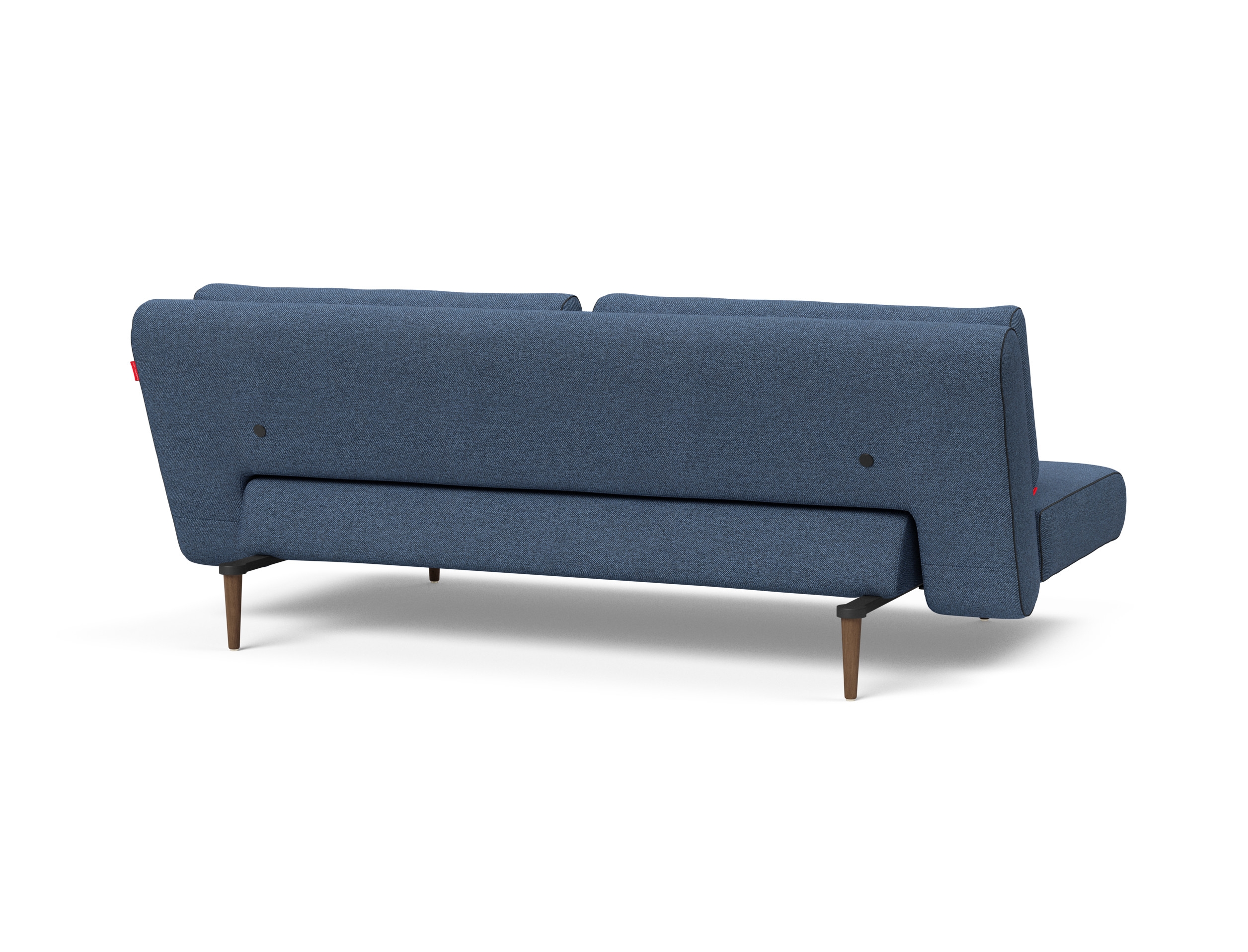 Unfurl Lounger Fabric Sofa Bed w/Dark Wood Legs