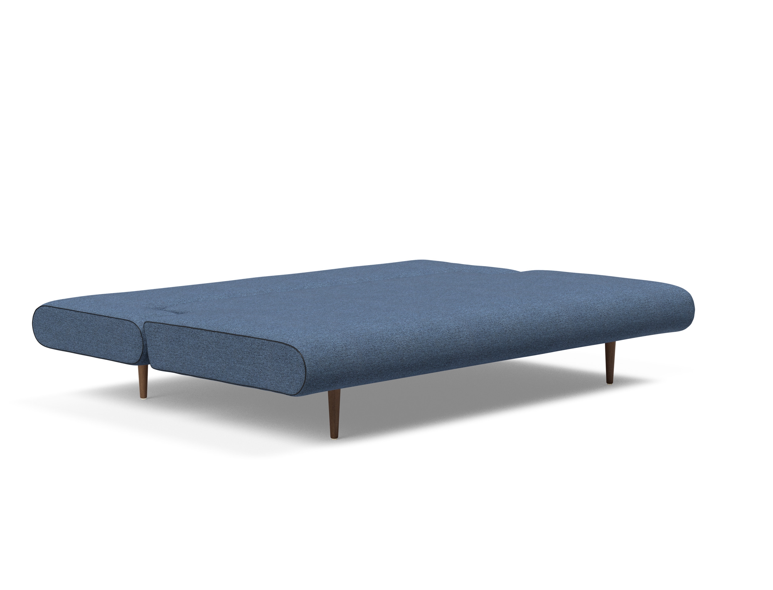 Unfurl Lounger Fabric Sofa Bed w/Dark Wood Legs