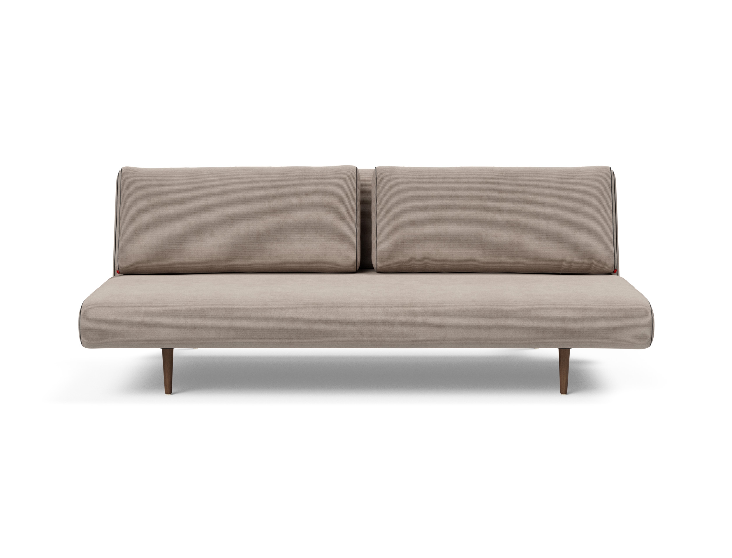 Unfurl Lounger Fabric Sofa Bed w/Dark Wood Legs