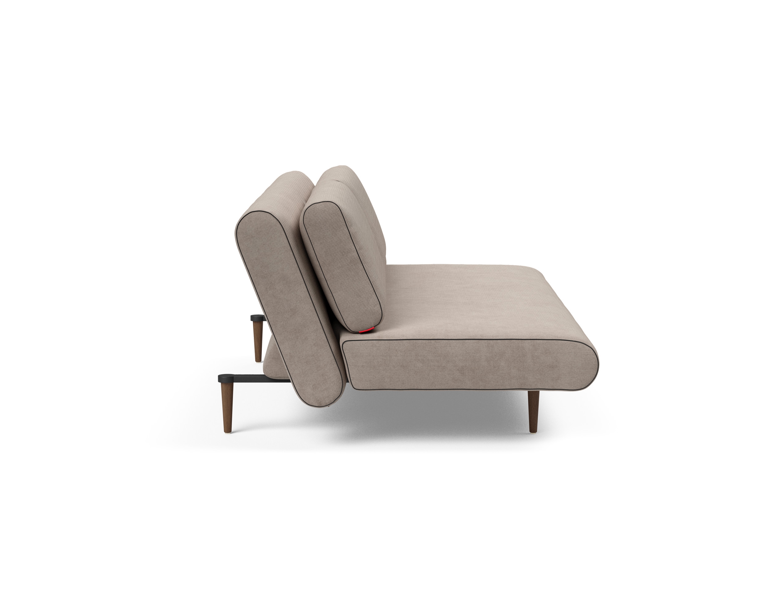 Unfurl Lounger Fabric Sofa Bed w/Dark Wood Legs