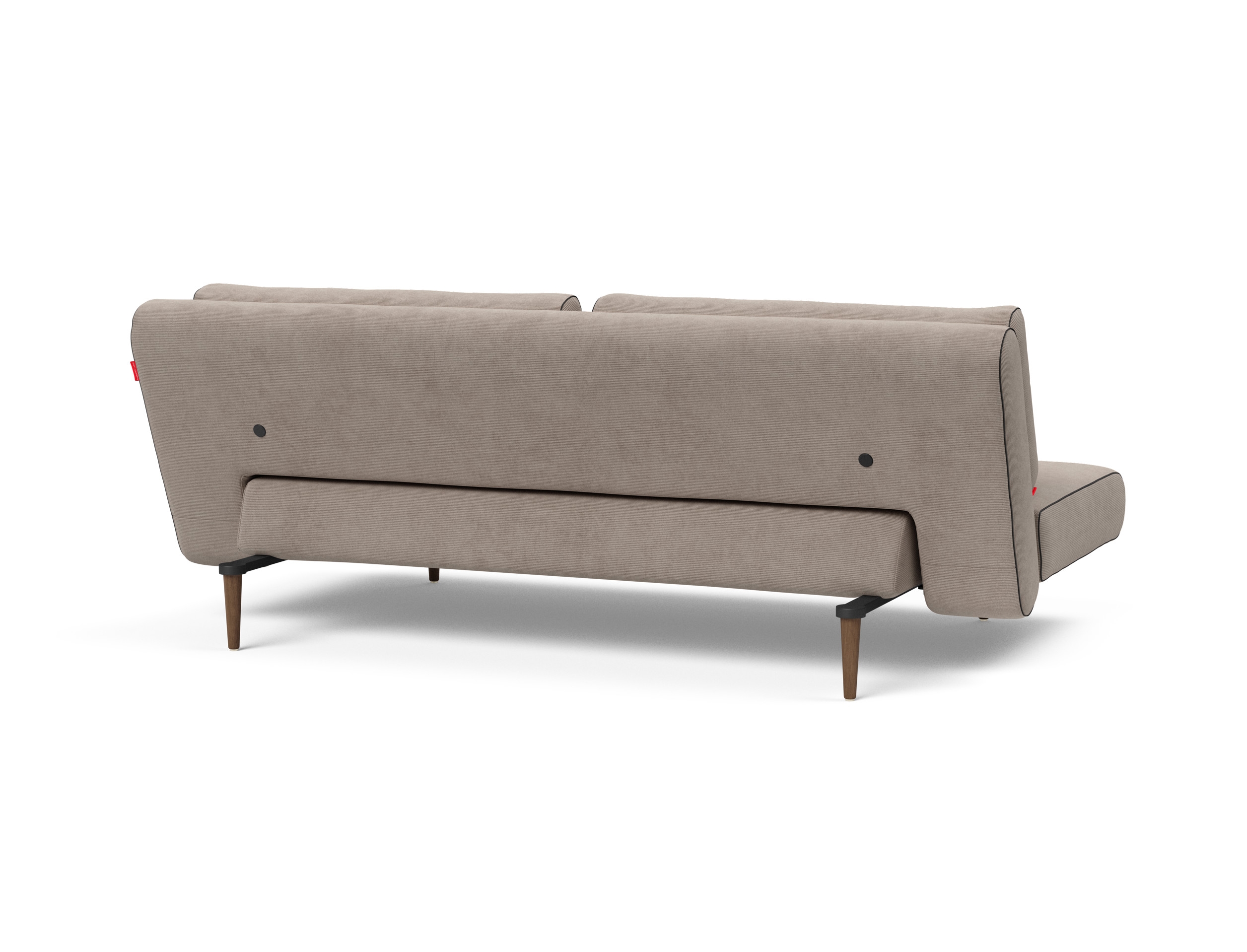 Unfurl Lounger Fabric Sofa Bed w/Dark Wood Legs
